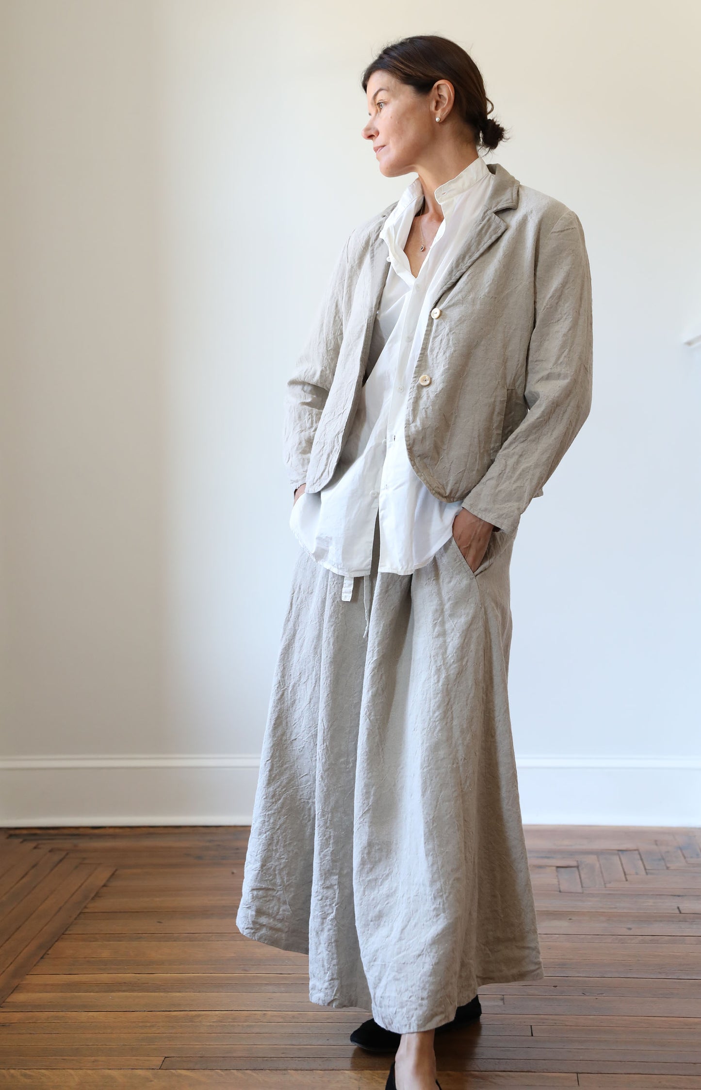 Natural Linen & Wool Skirt