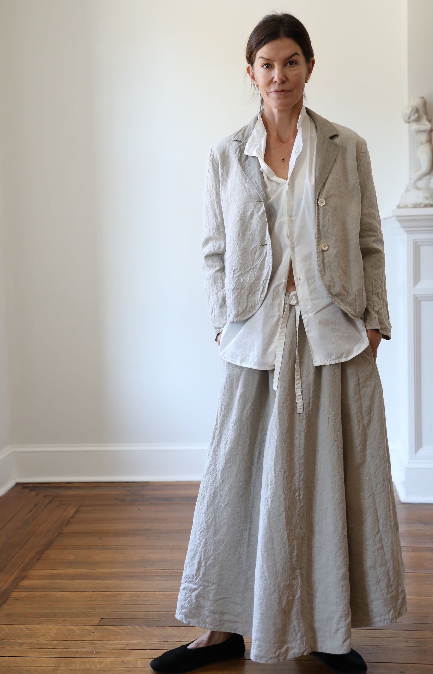 Natural Linen & Wool Skirt