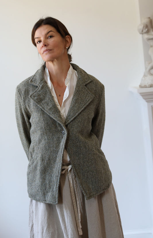 Light Khaki Harris Tweed Lina Jacket