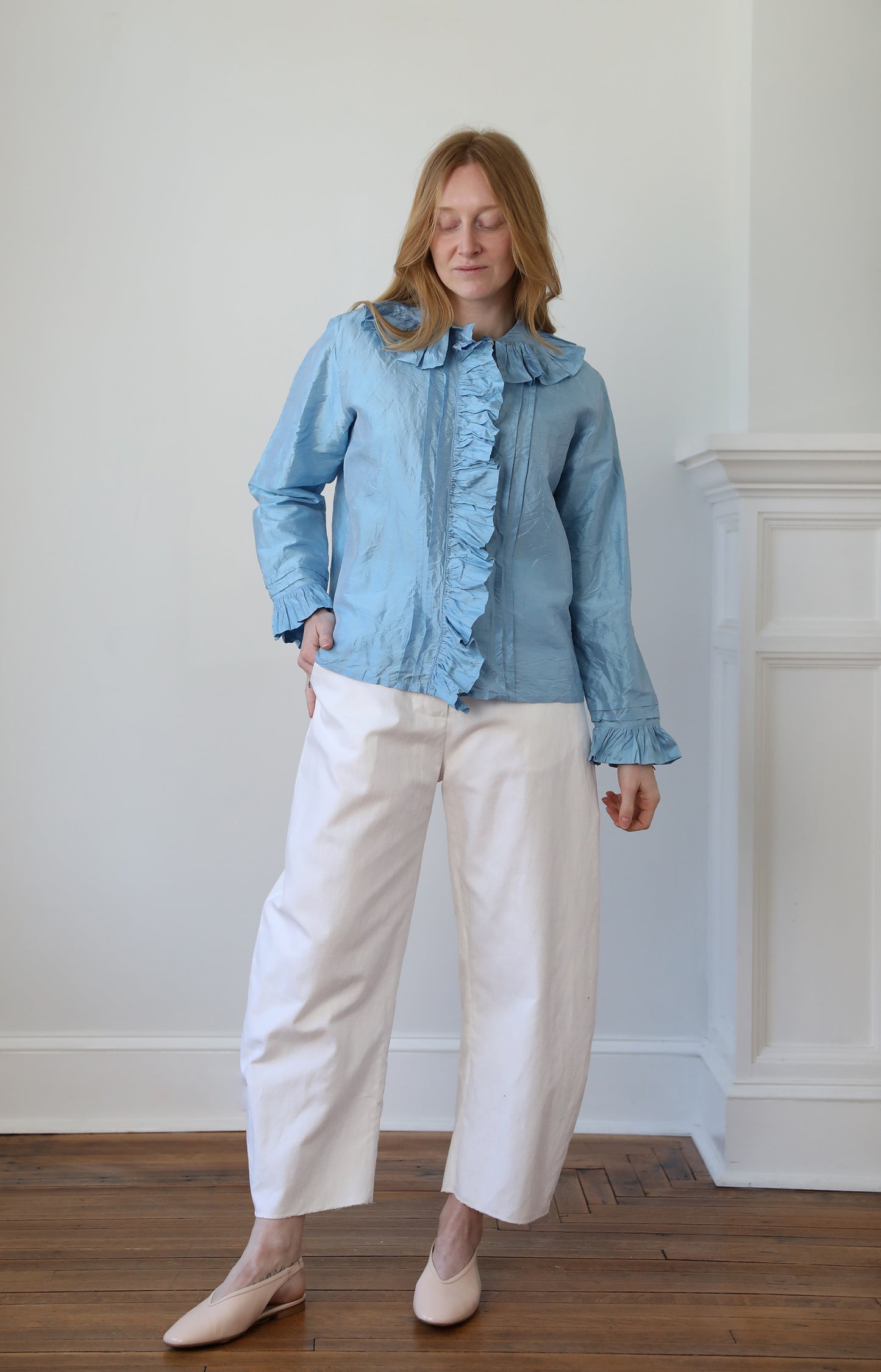 Light Blue Silk Shirt