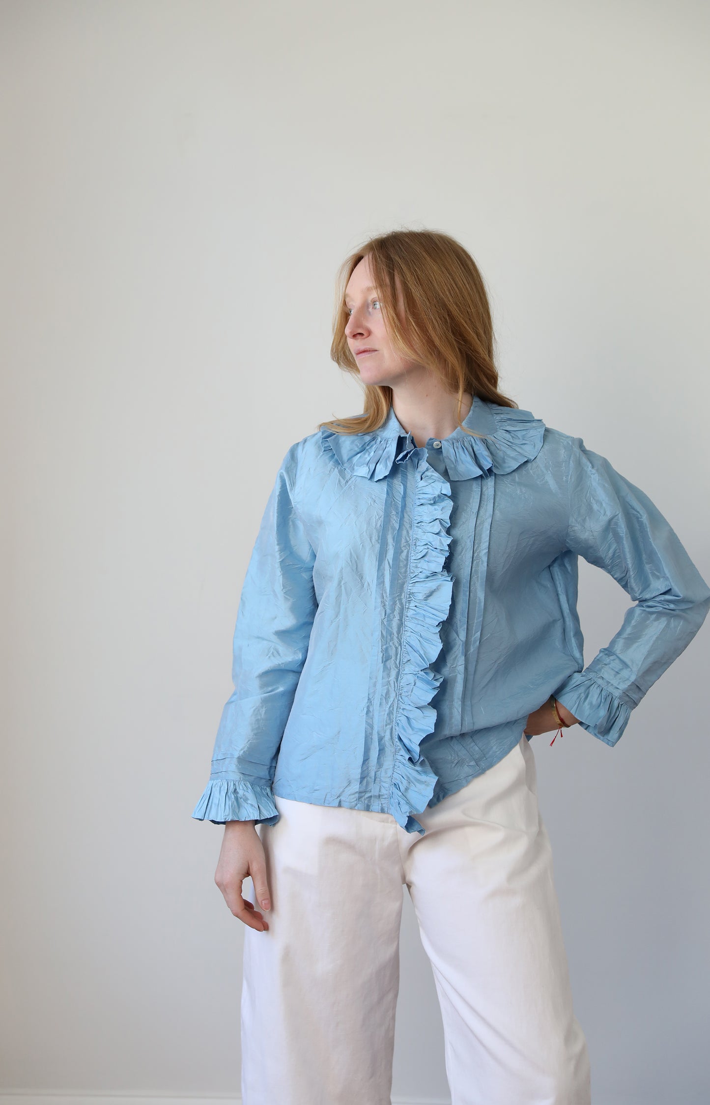 Light Blue Silk Shirt