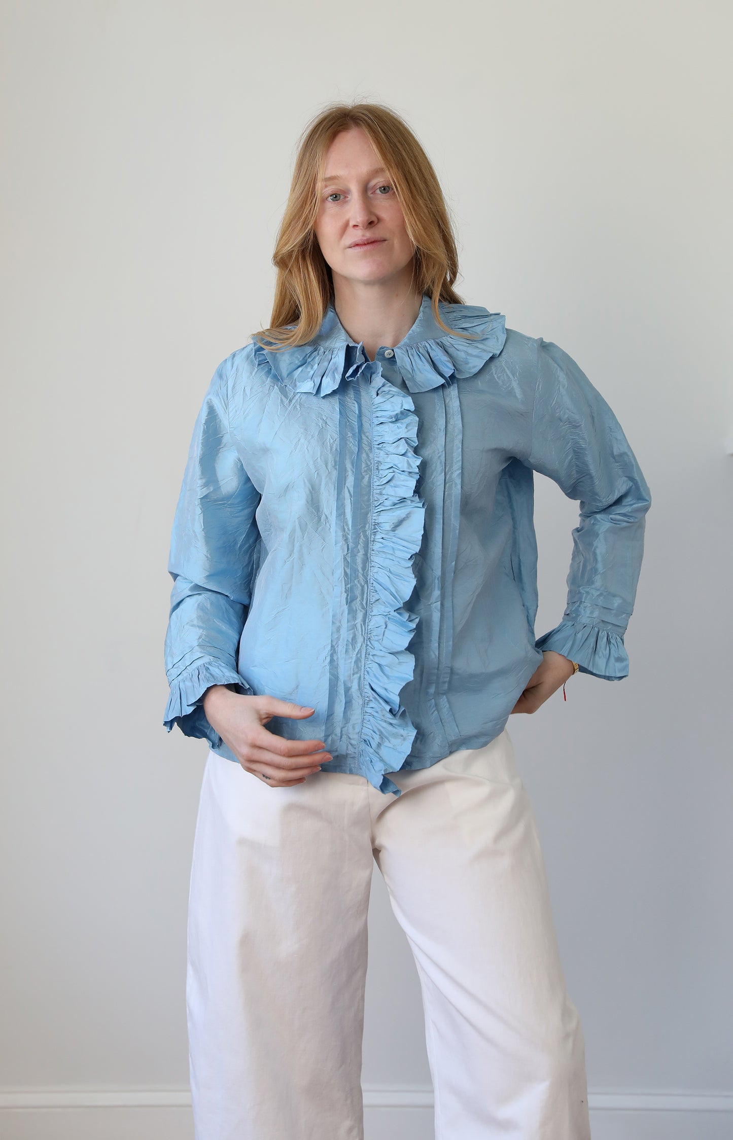 Light Blue Silk Shirt