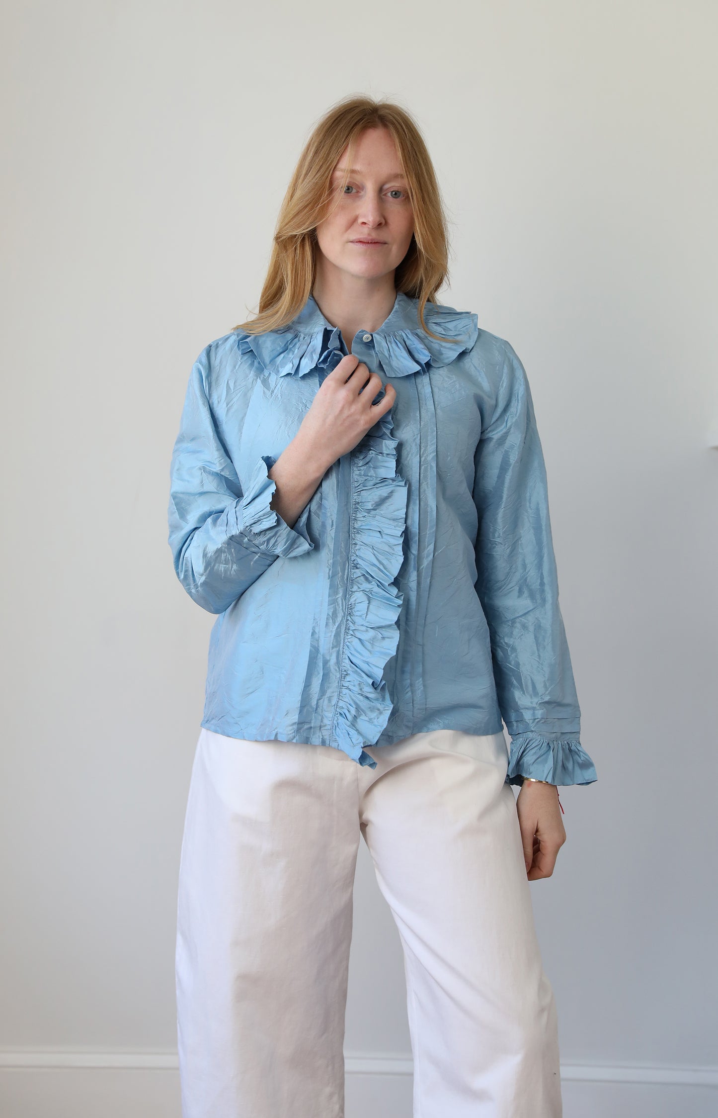 Light Blue Silk Shirt