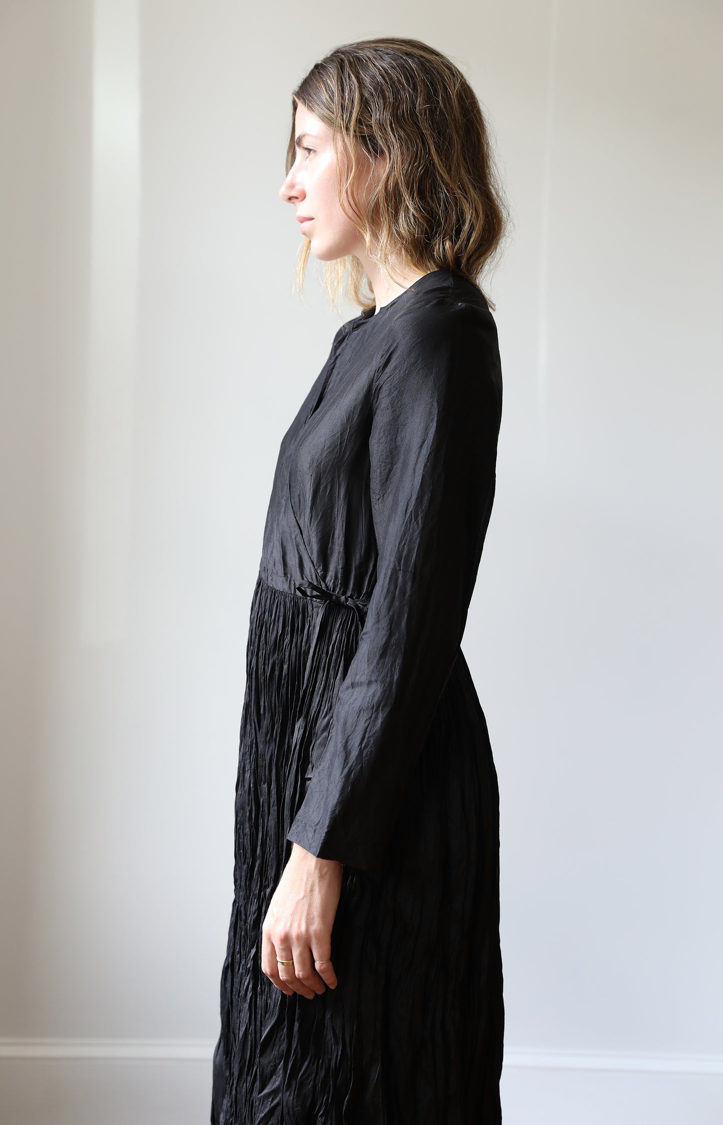 Black Silk Wrap Dress