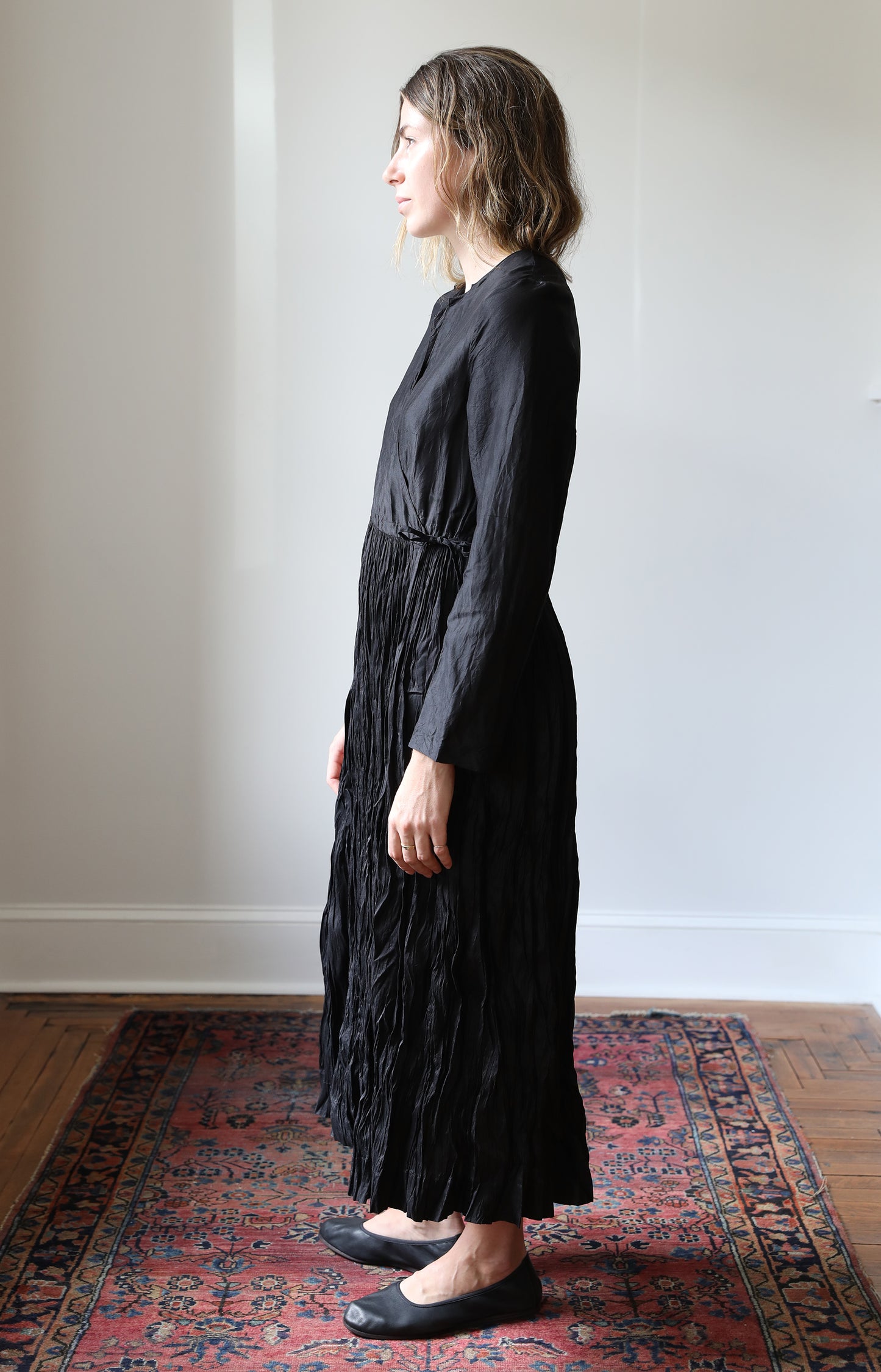 Black Silk Wrap Dress