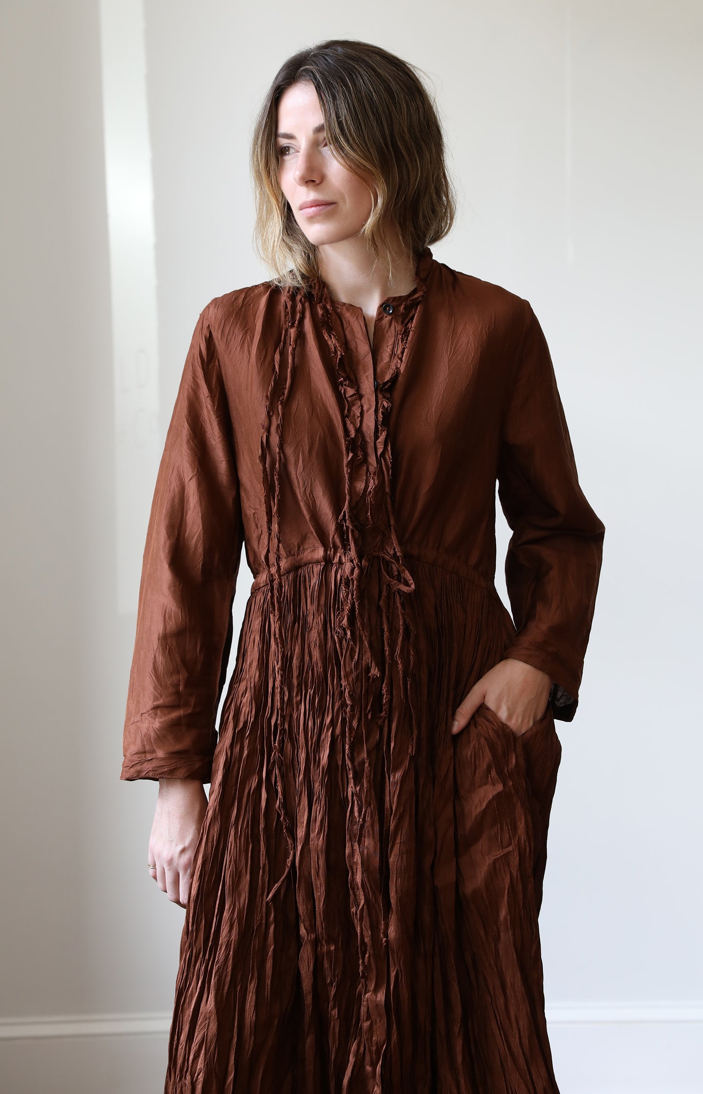 Terracotta Silk Dress