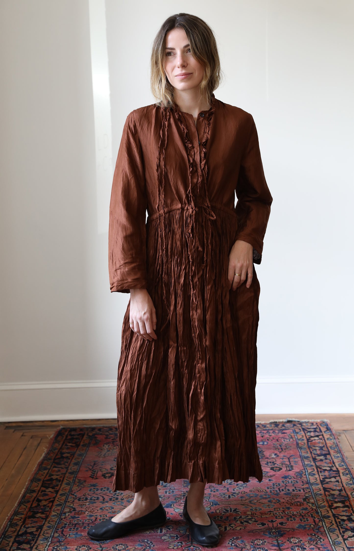 Terracotta Silk Dress