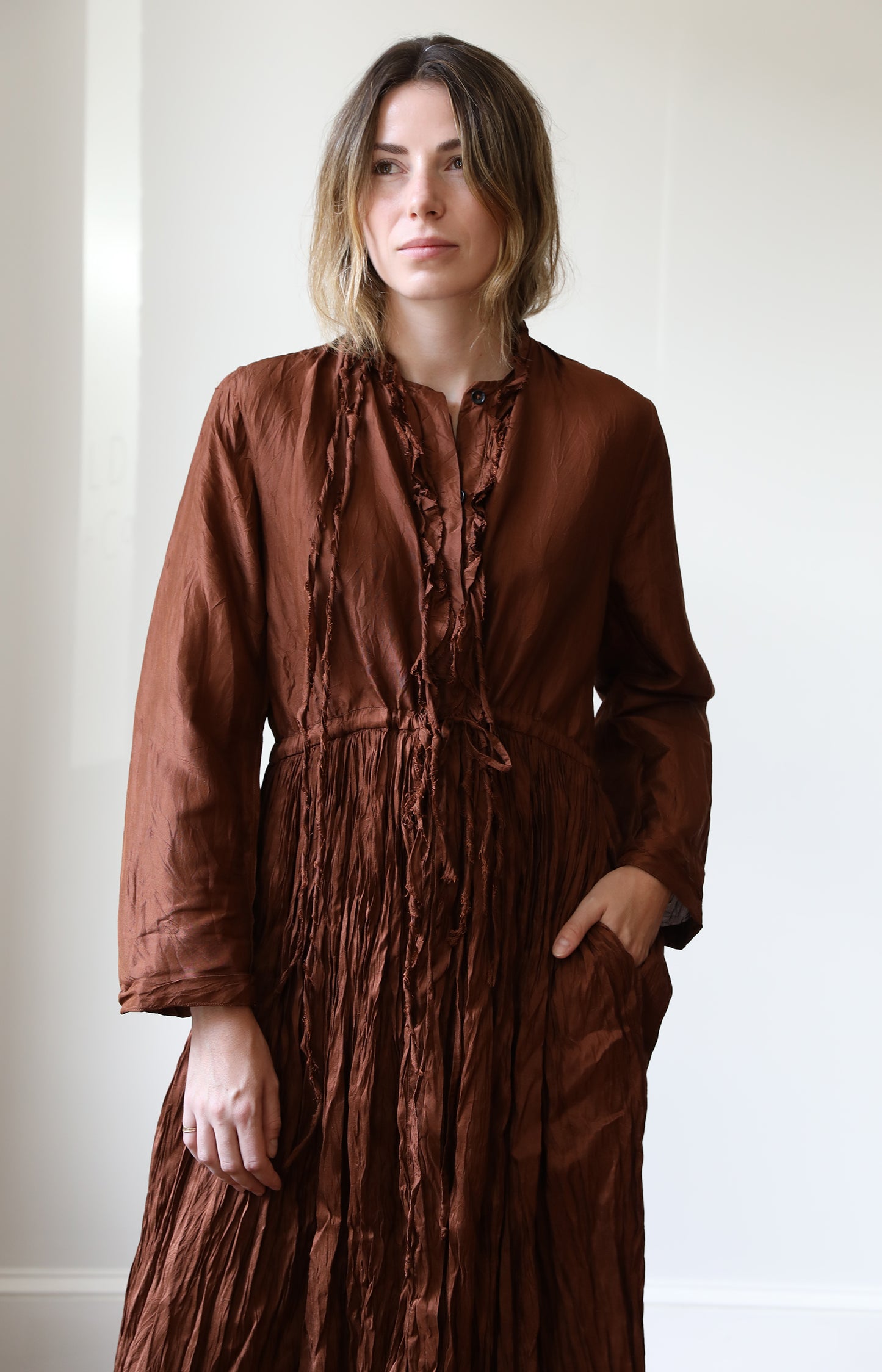 Terracotta Silk Dress