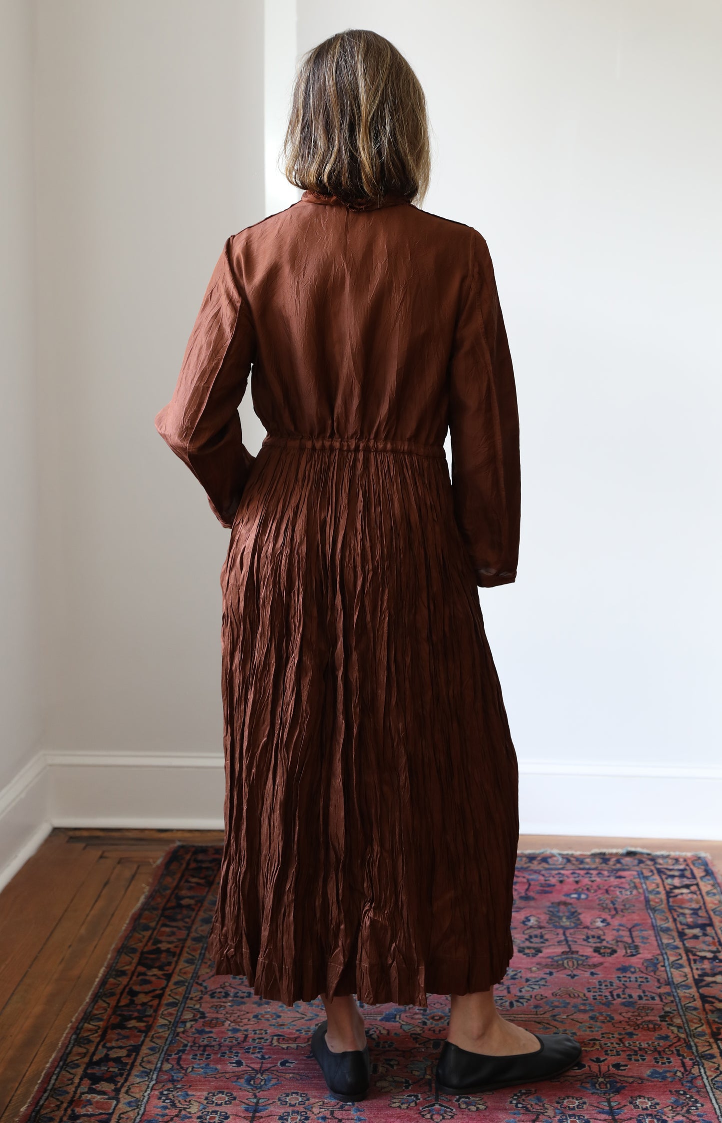 Terracotta Silk Dress