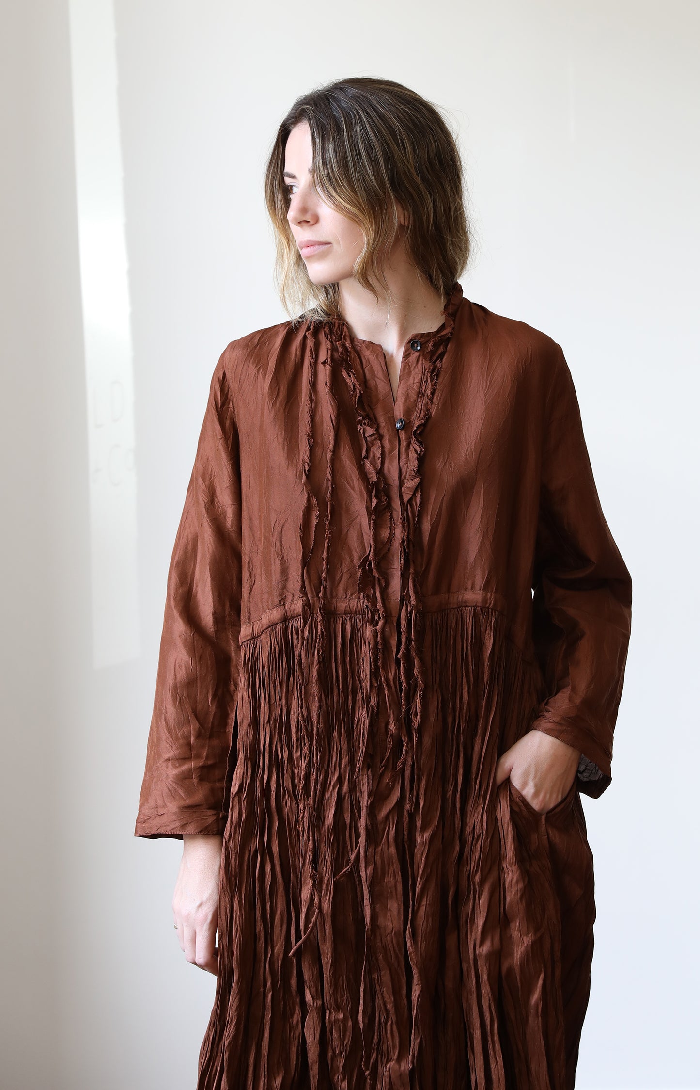 Terracotta Silk Dress