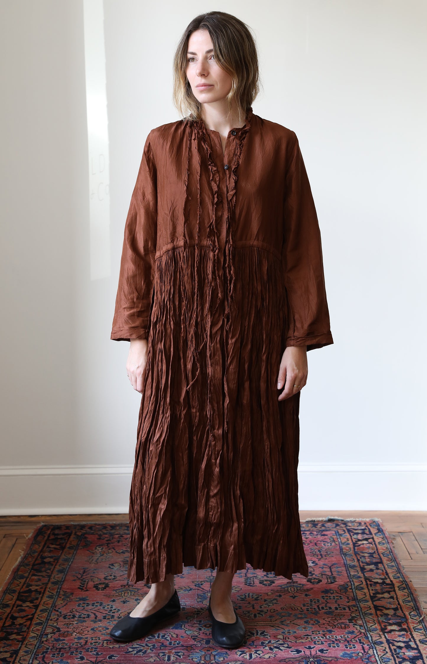 Terracotta Silk Dress