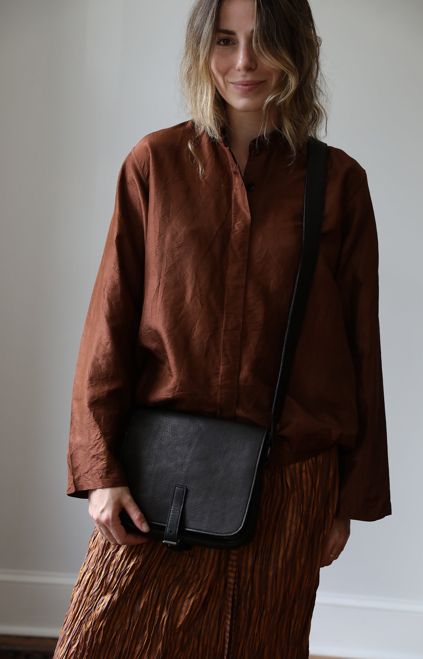 Black Leather Saddle Bag