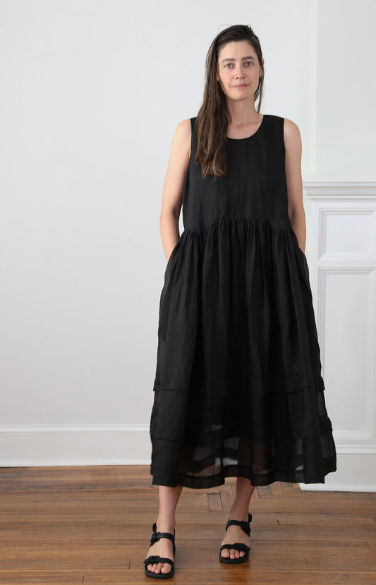 Black Silk Organdy Dress