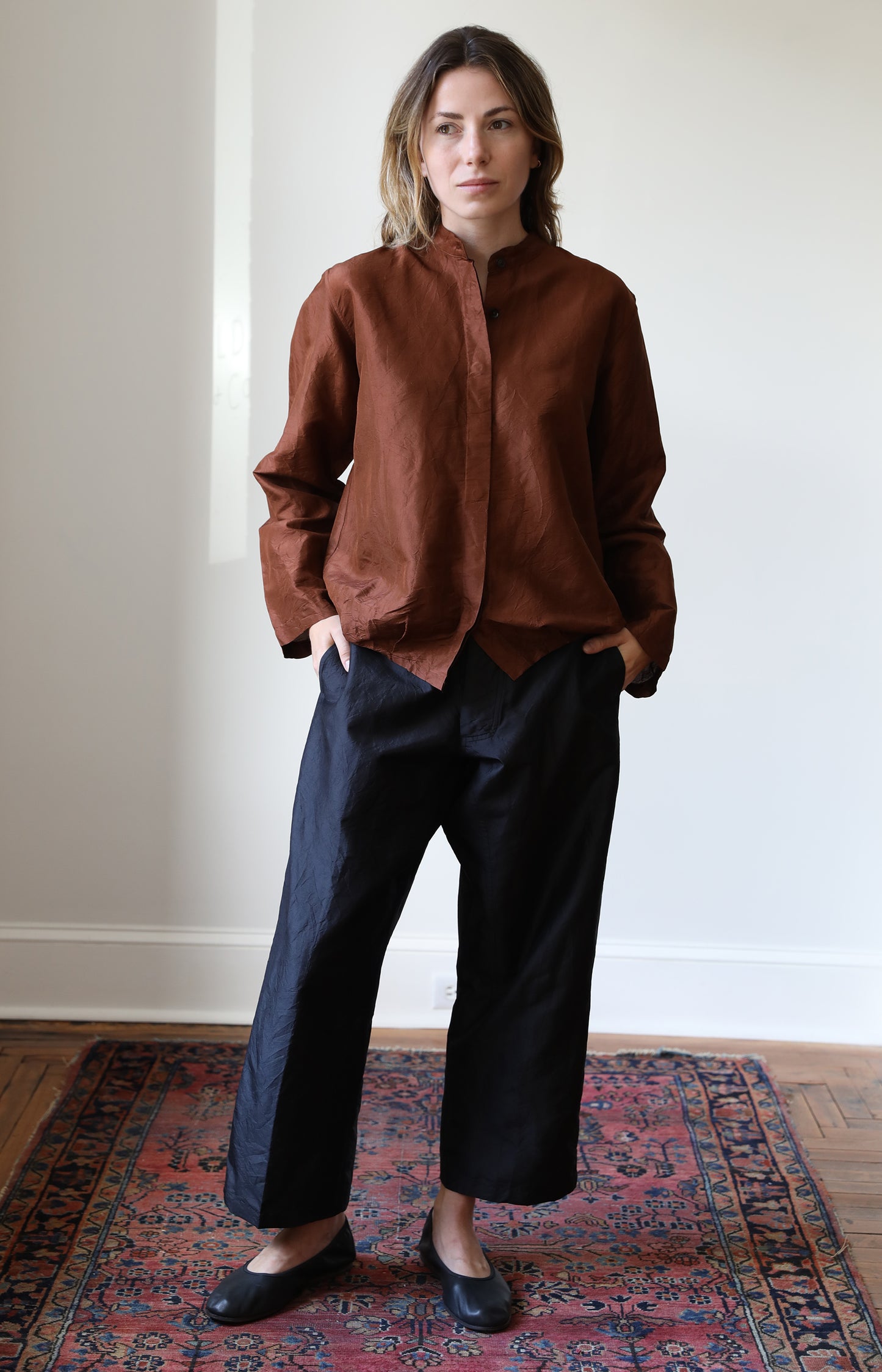 Terracotta Silk Blouse