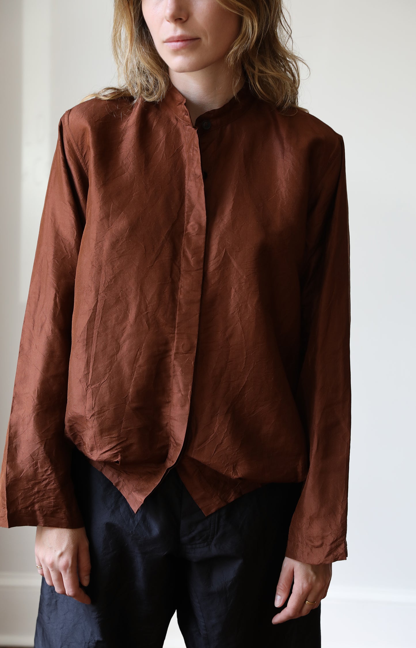 Terracotta Silk Blouse