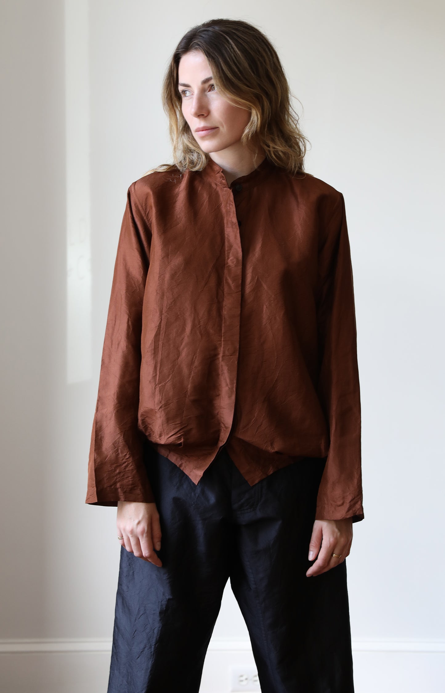 Terracotta Silk Blouse