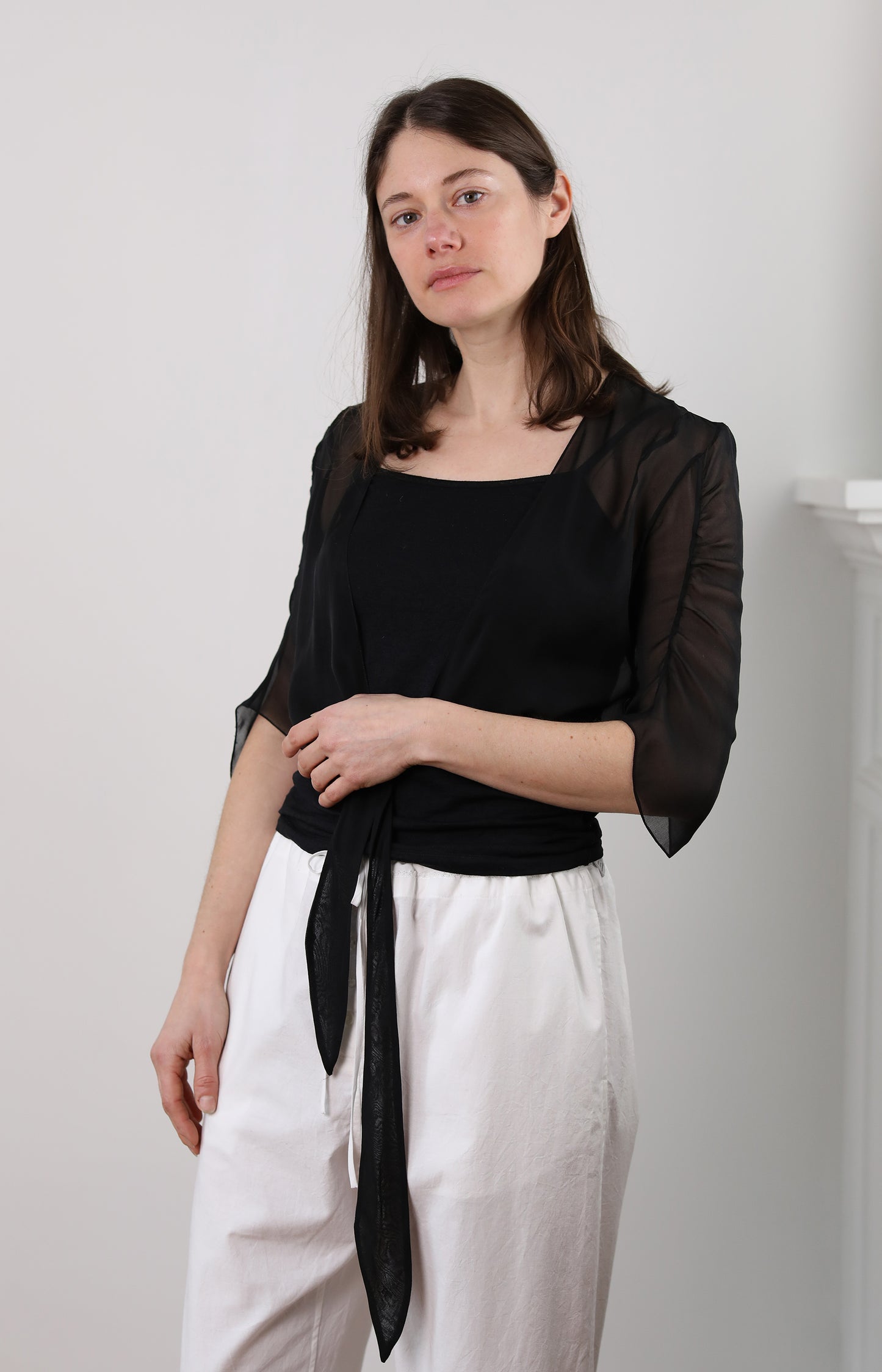 Black Chiffon Ballet Top