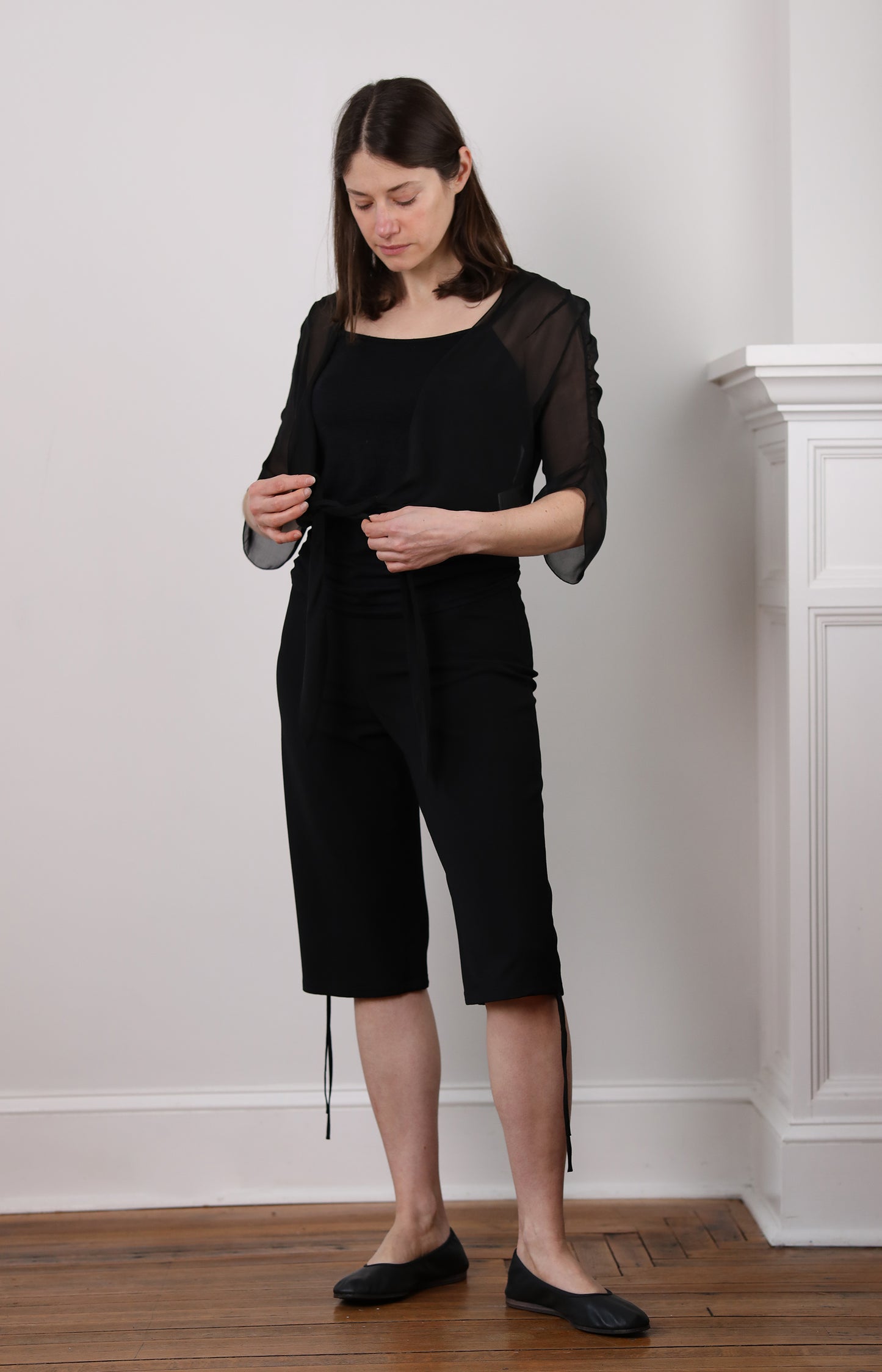 Black Chiffon Ballet Top