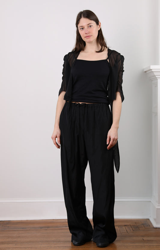 Black Drawstring Slip Pants