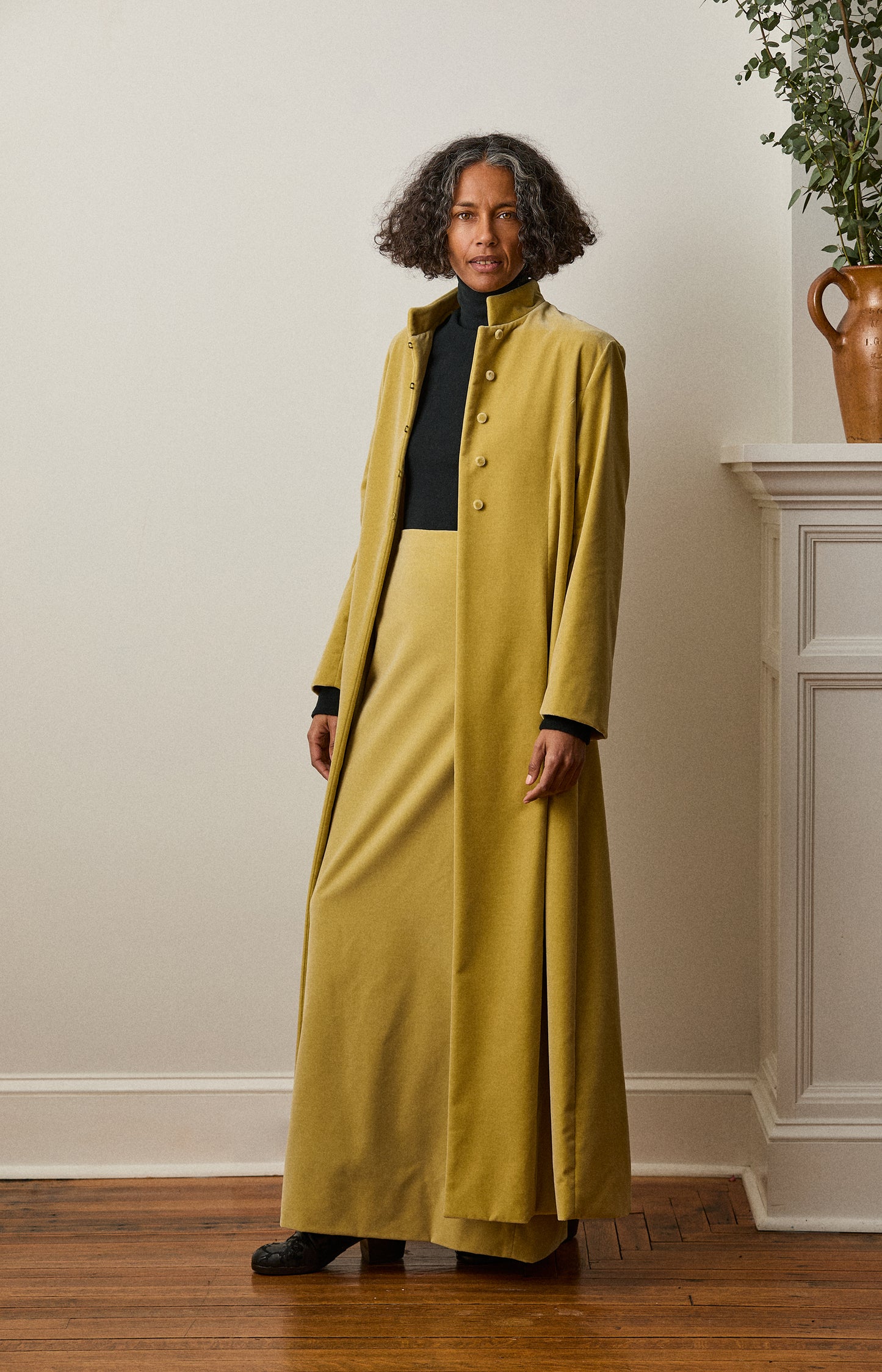 Celery Velvet House Coat