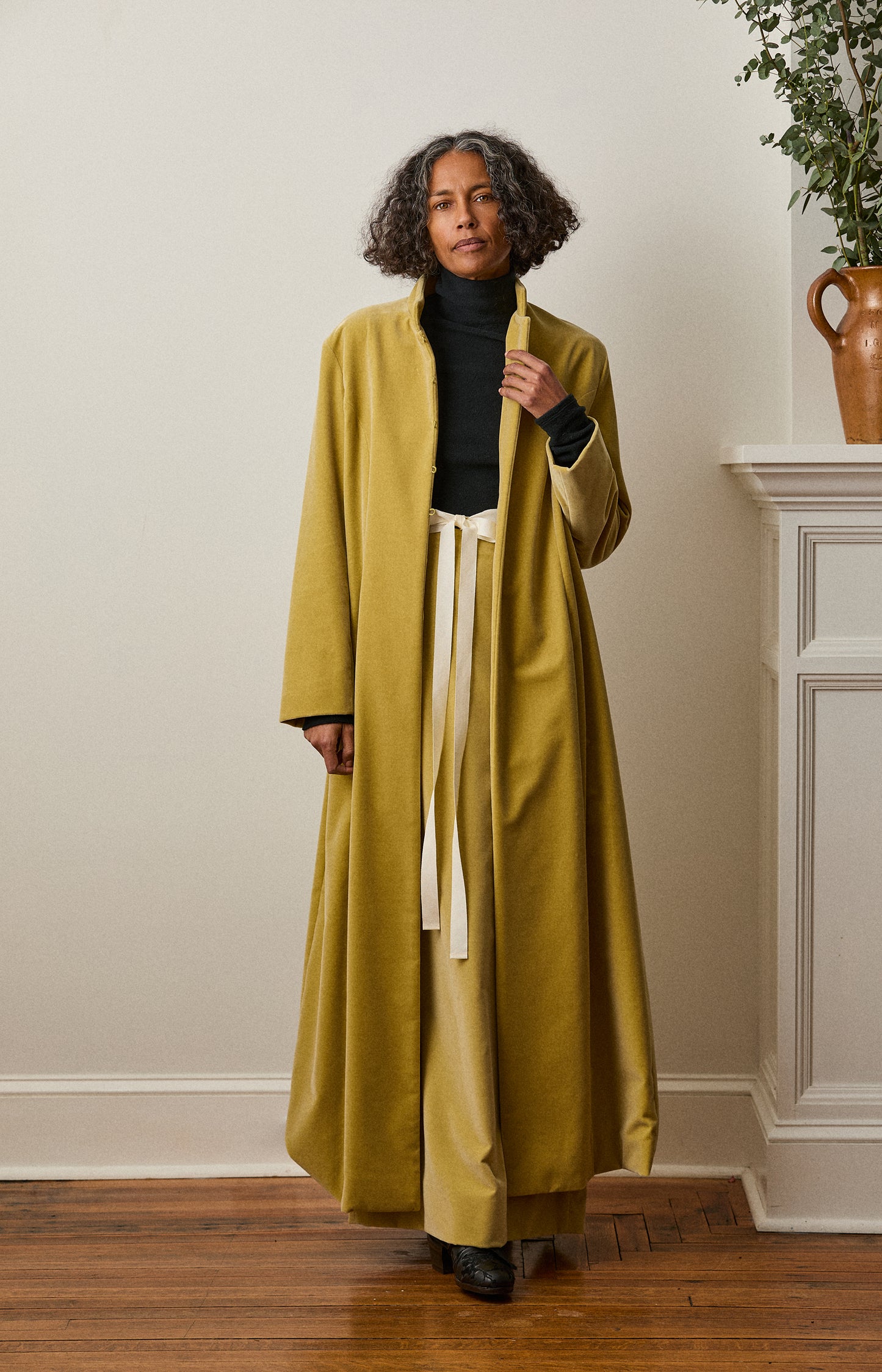 Celery Velvet House Coat