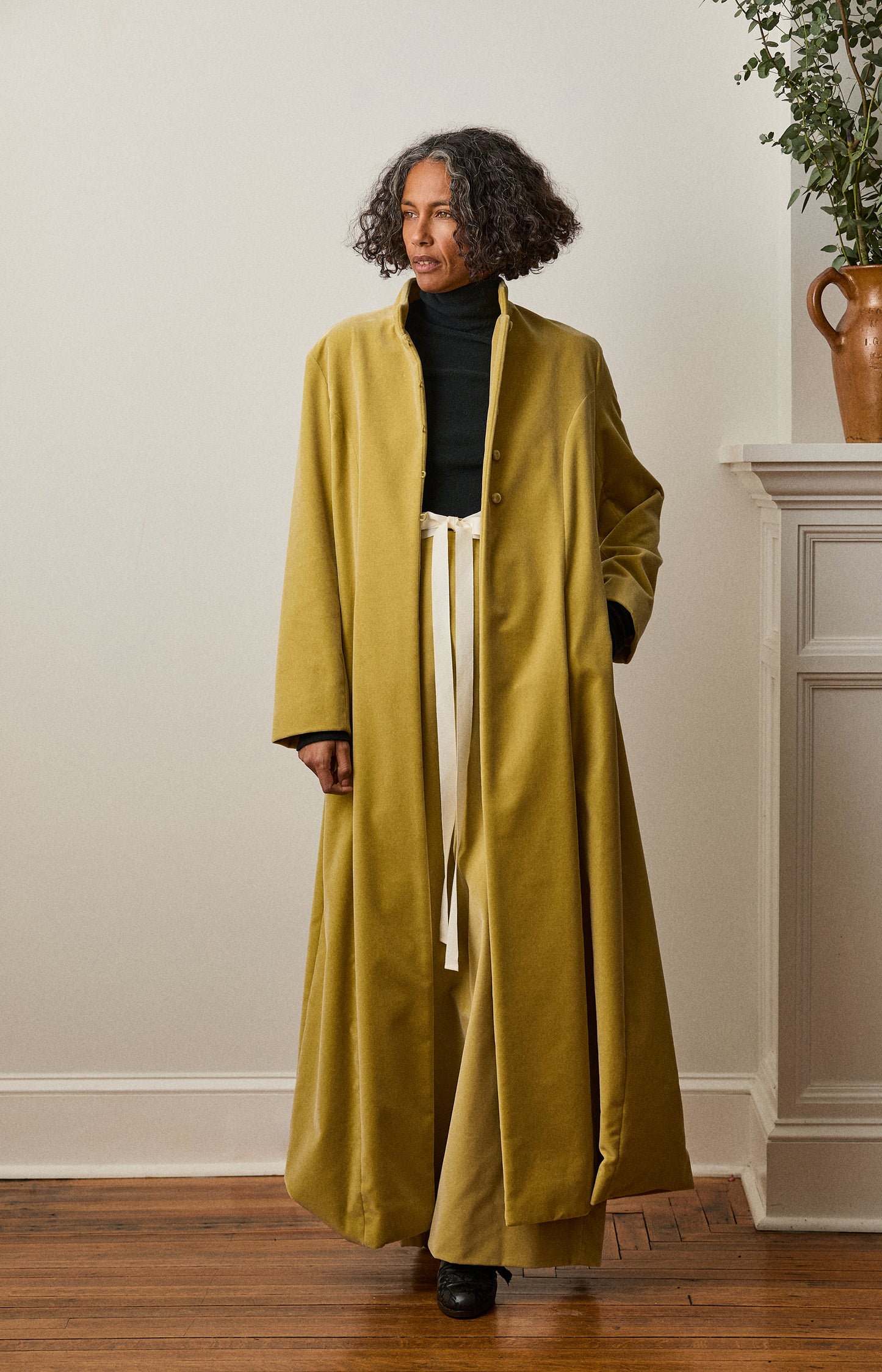 Celery Velvet House Coat