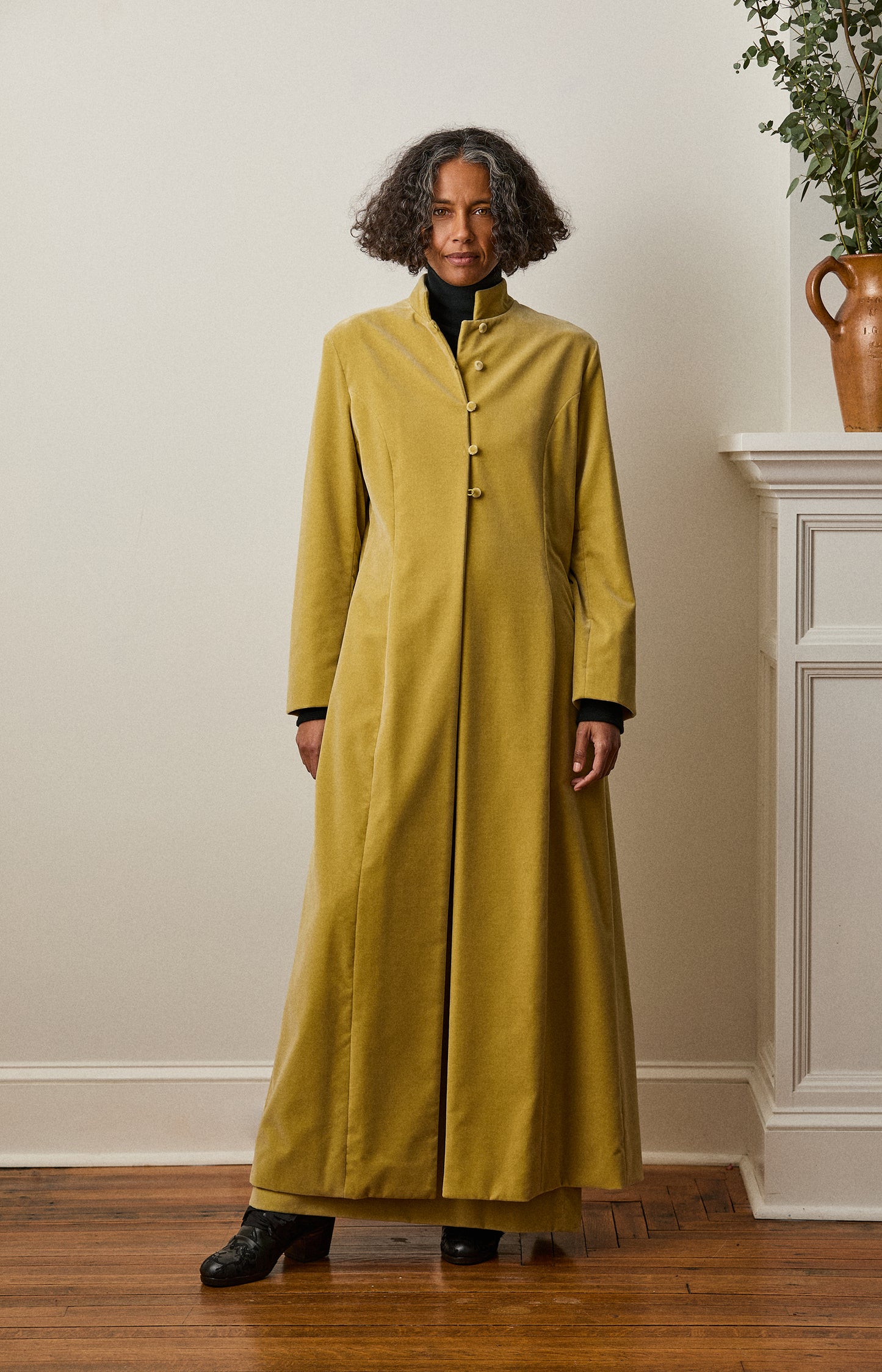 Celery Velvet House Coat
