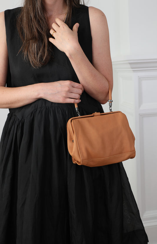 Sand Leather Small Frame Bag