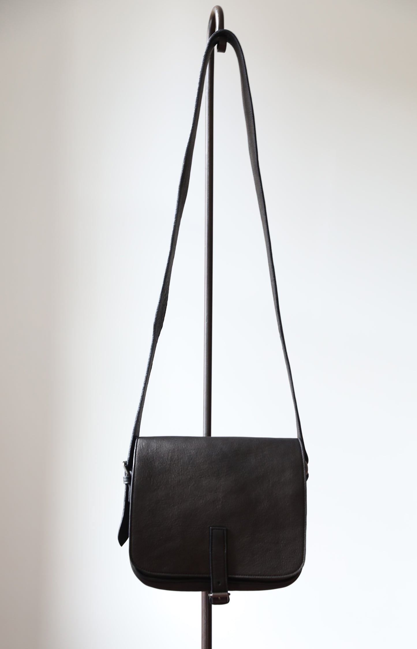 Black Leather Saddle Bag