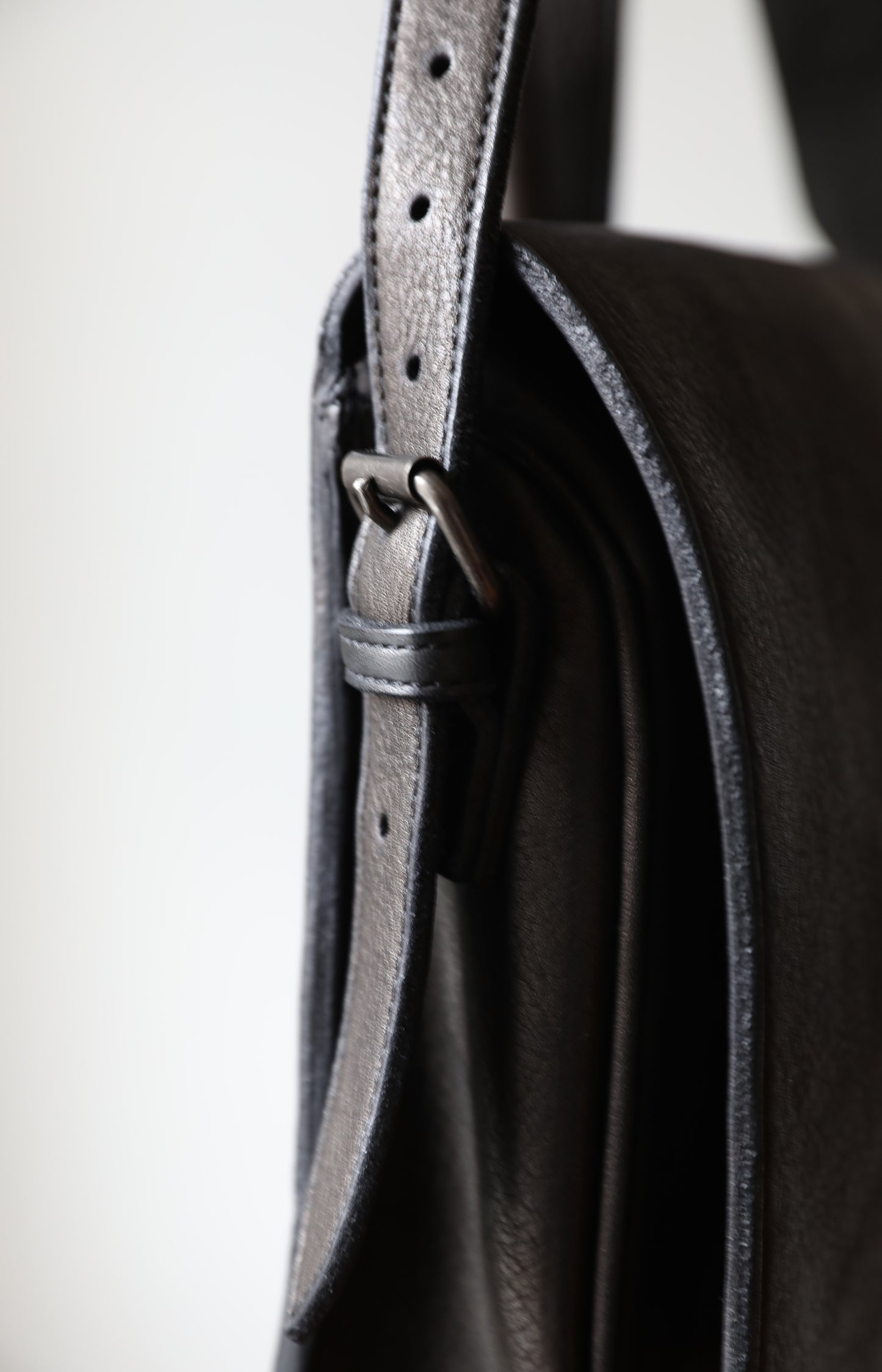 Black Leather Saddle Bag