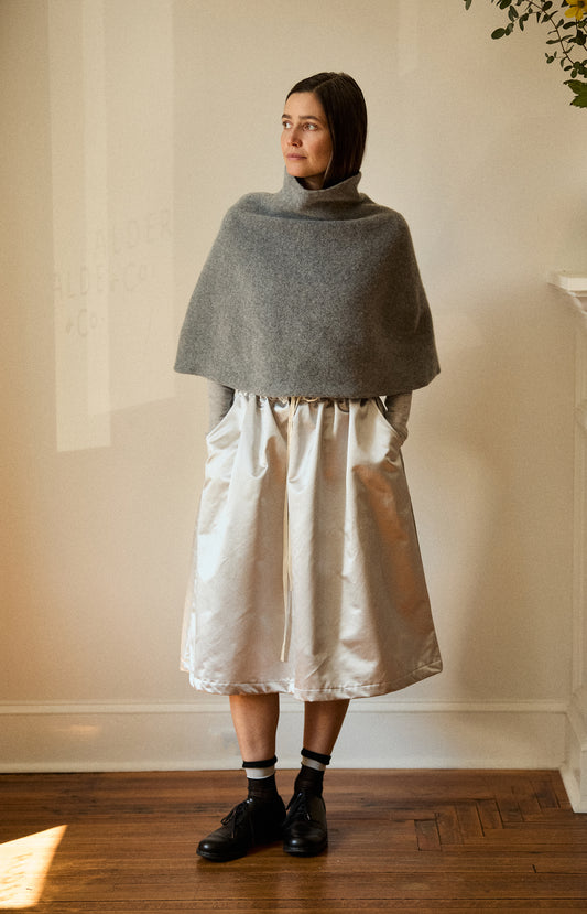 Grey Wool Poncho