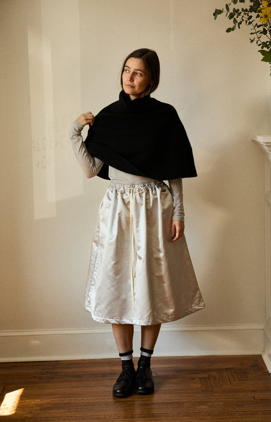 Black Wool Poncho