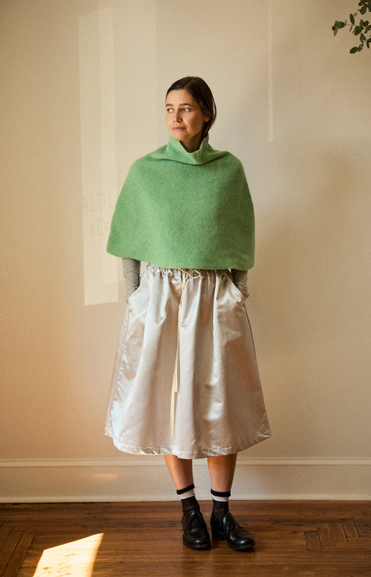 Springtime Green Wool Poncho