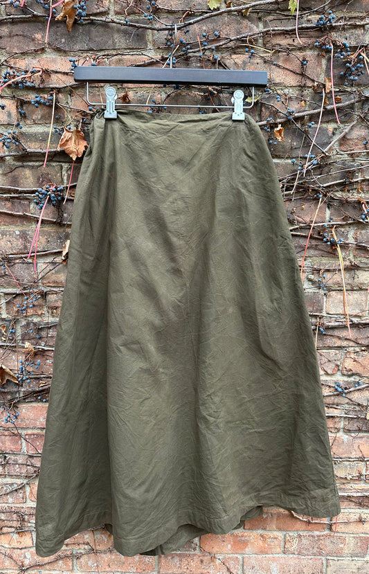 Khaki Cotton Jeany Skirt