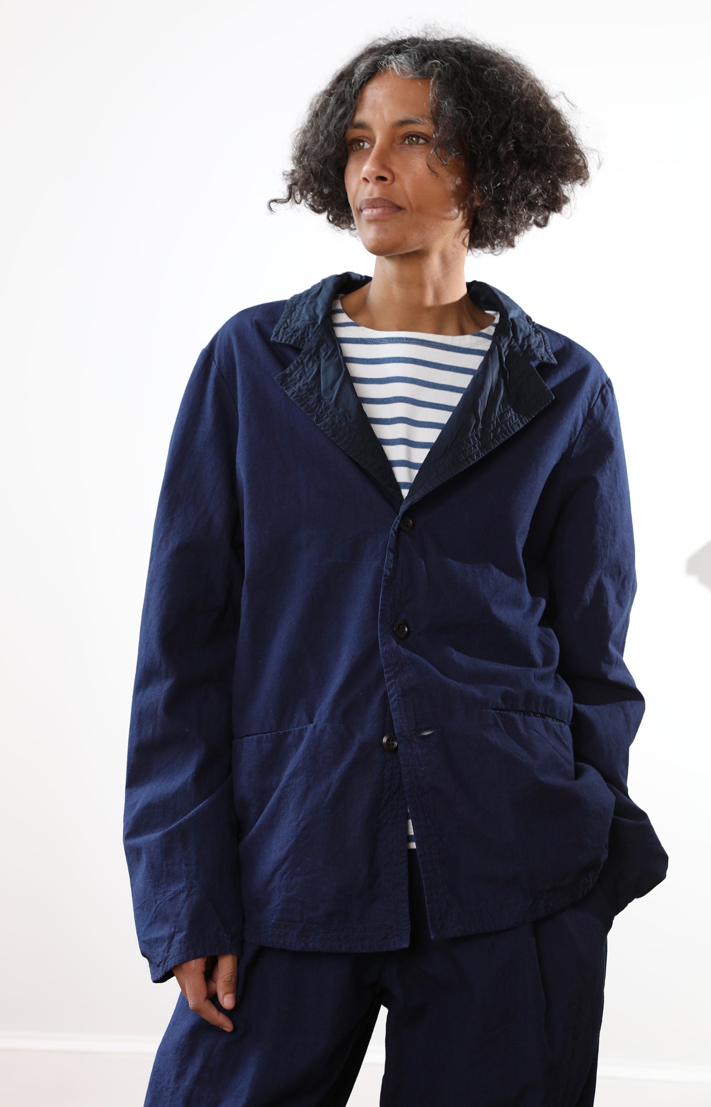 Indigo Cotton Canvas Tippiman Jacket