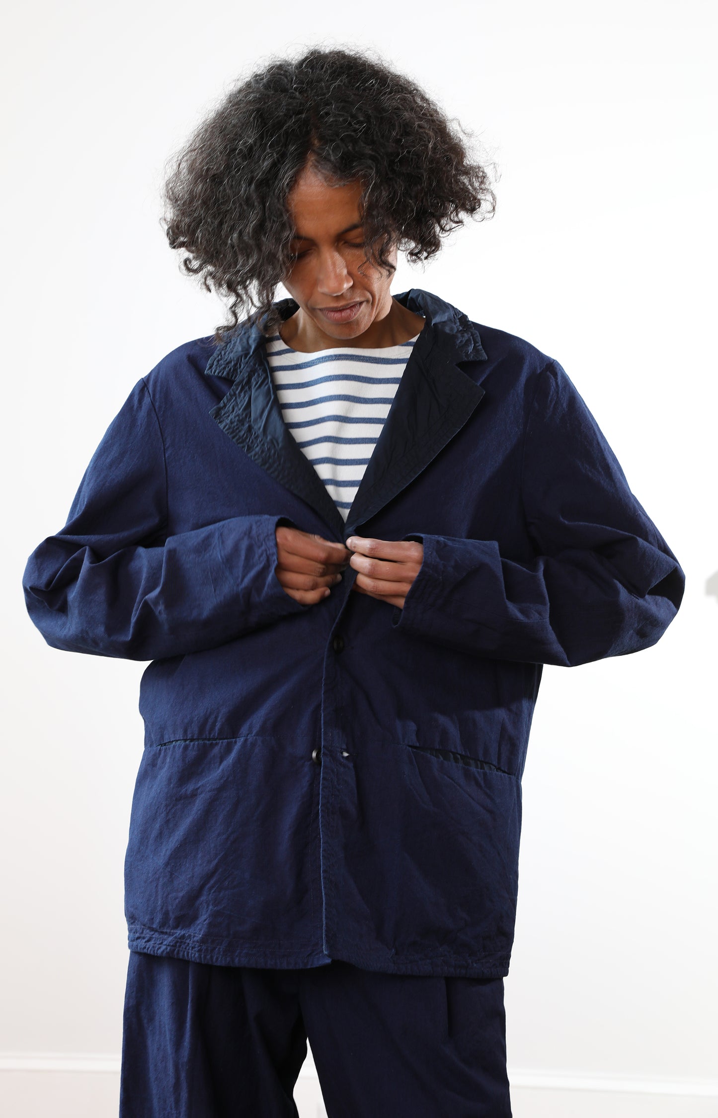 Indigo Cotton Canvas Tippiman Jacket