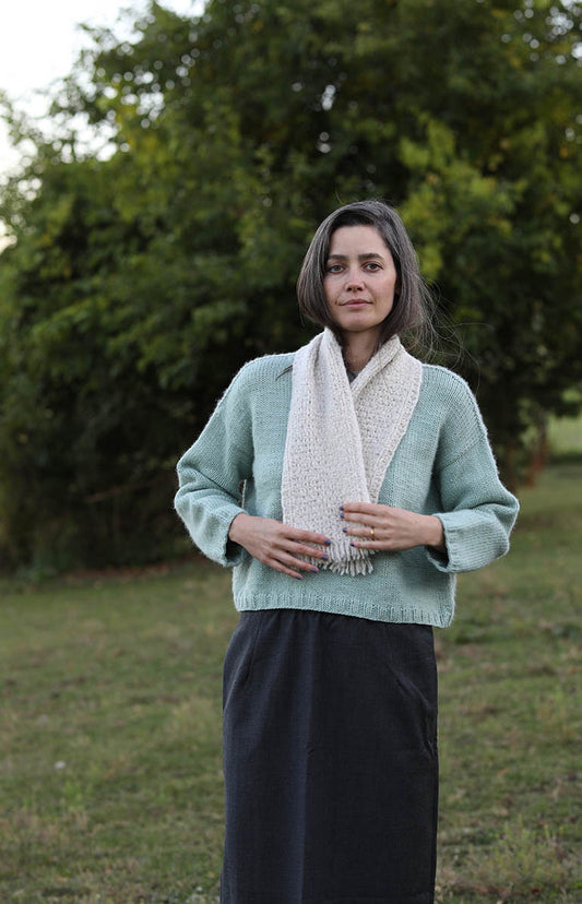 Ivory Maria Cashmere & Silk Scarf