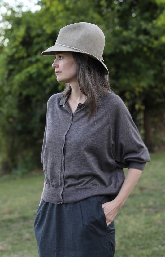 Taupe Wide Brim Hat