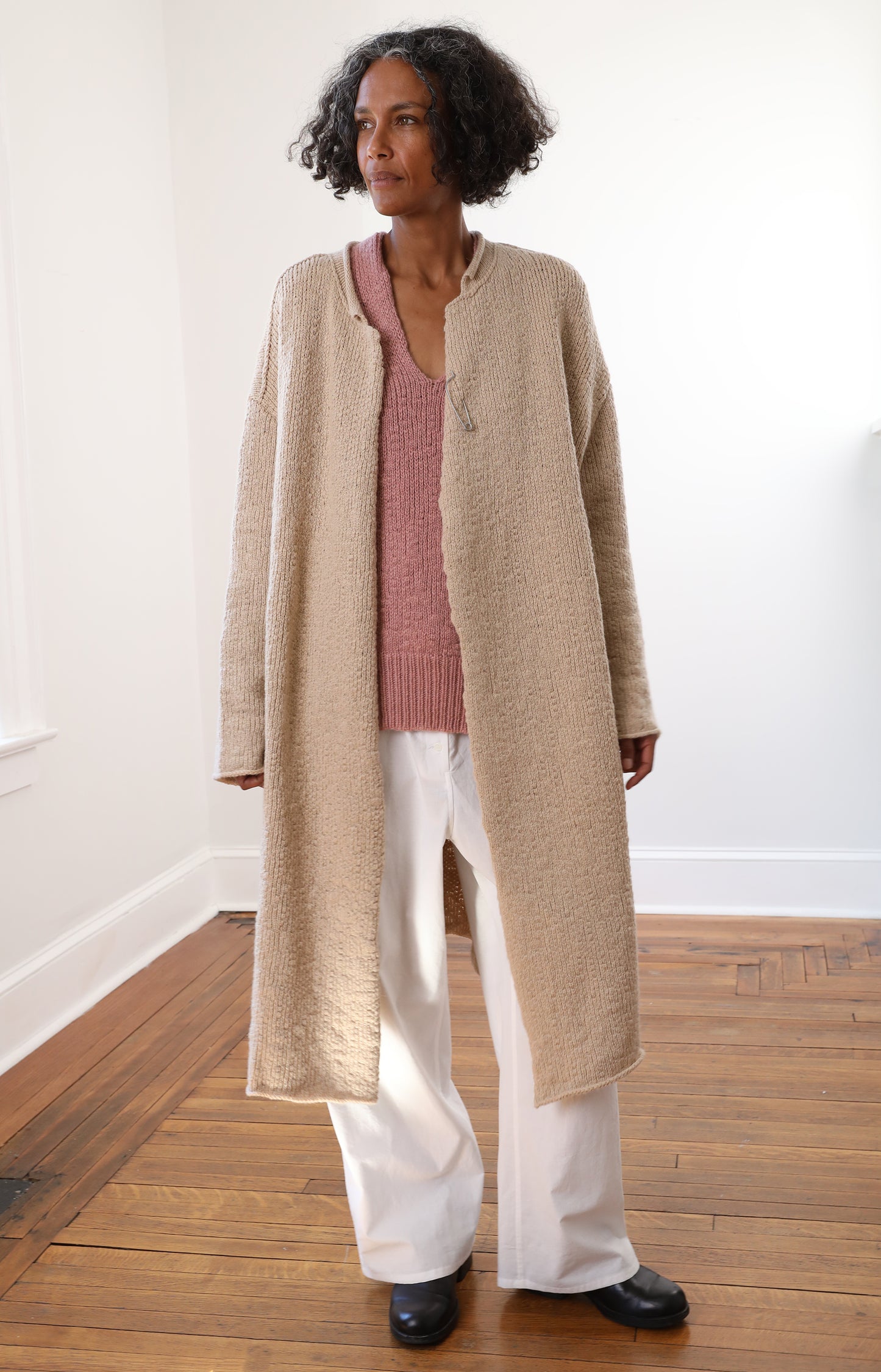 Albino Camel Long Cardigan