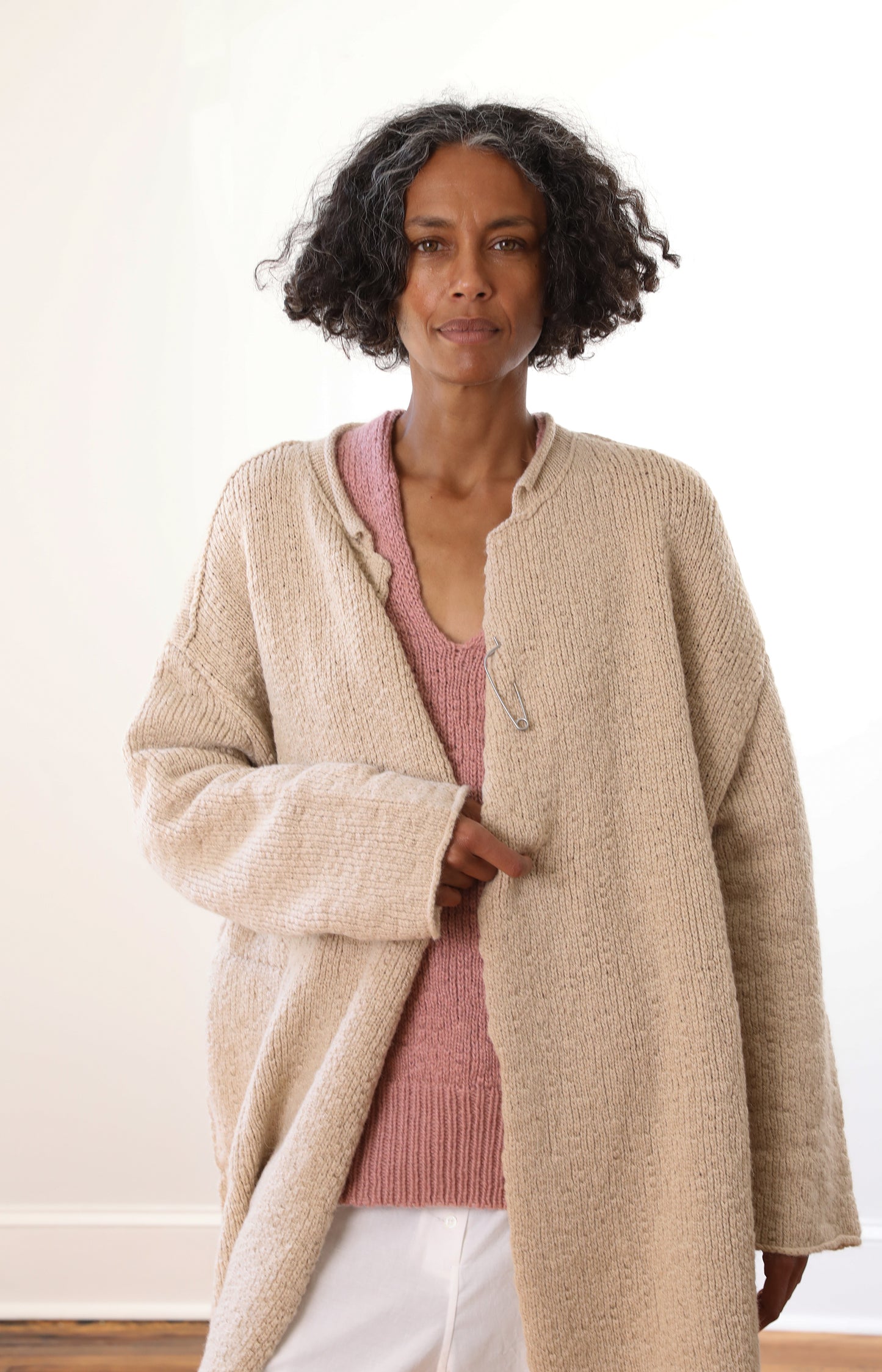 Albino Camel Long Cardigan