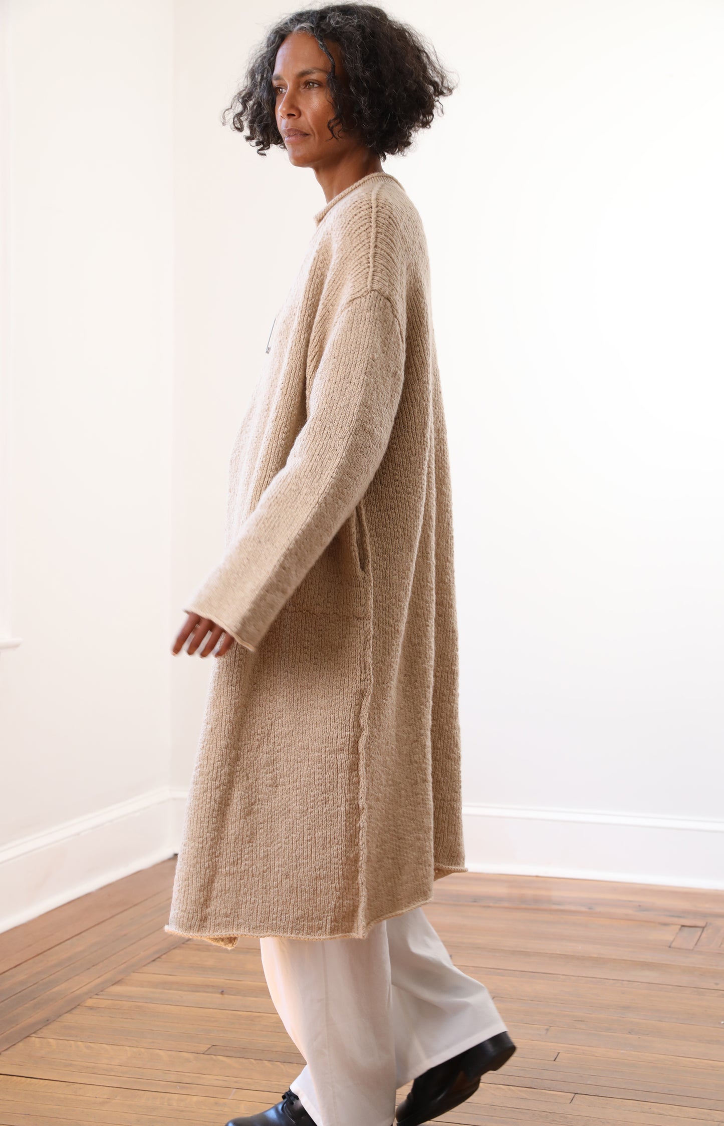 Albino Camel Long Cardigan