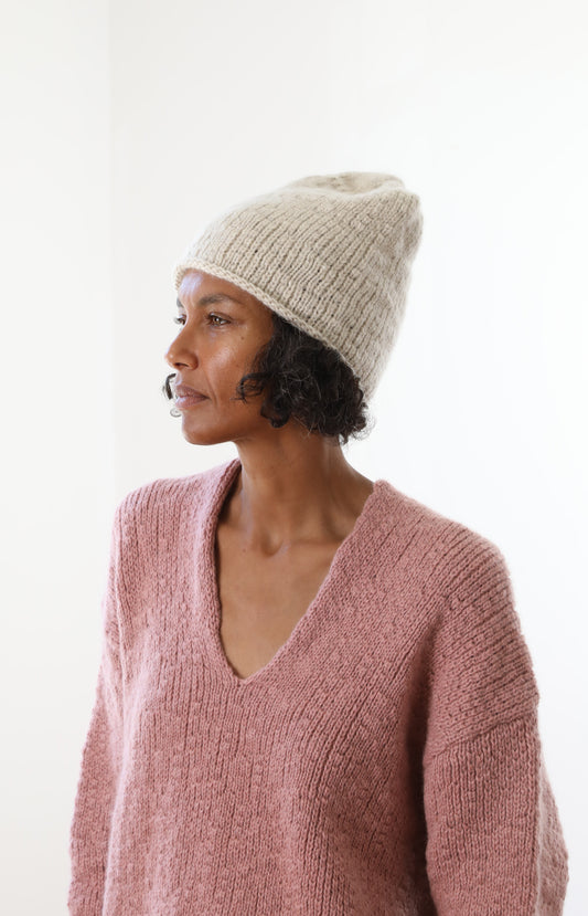 Ecru Yak Beanie