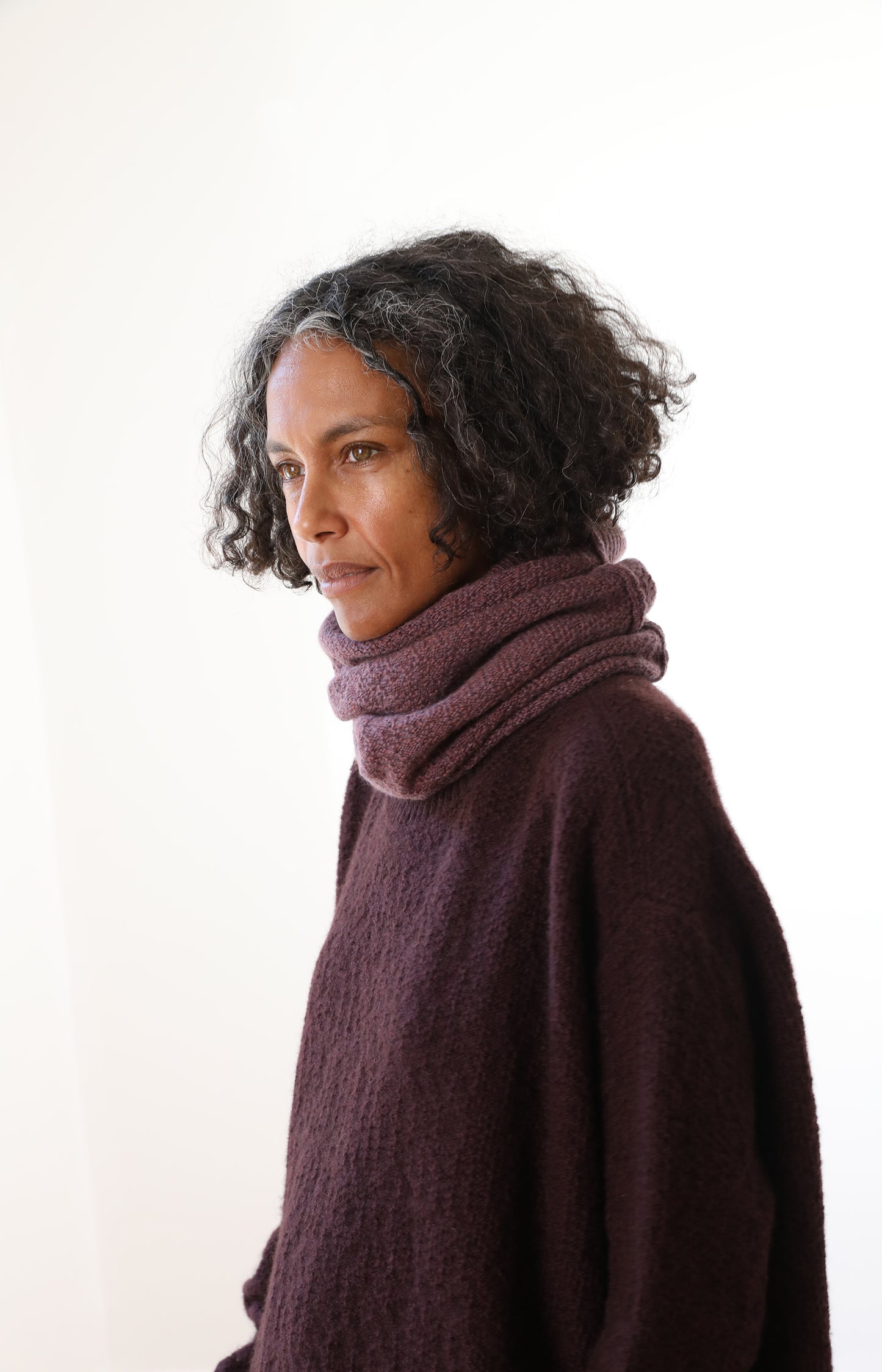 Mauve Cashmere Tube Scarf