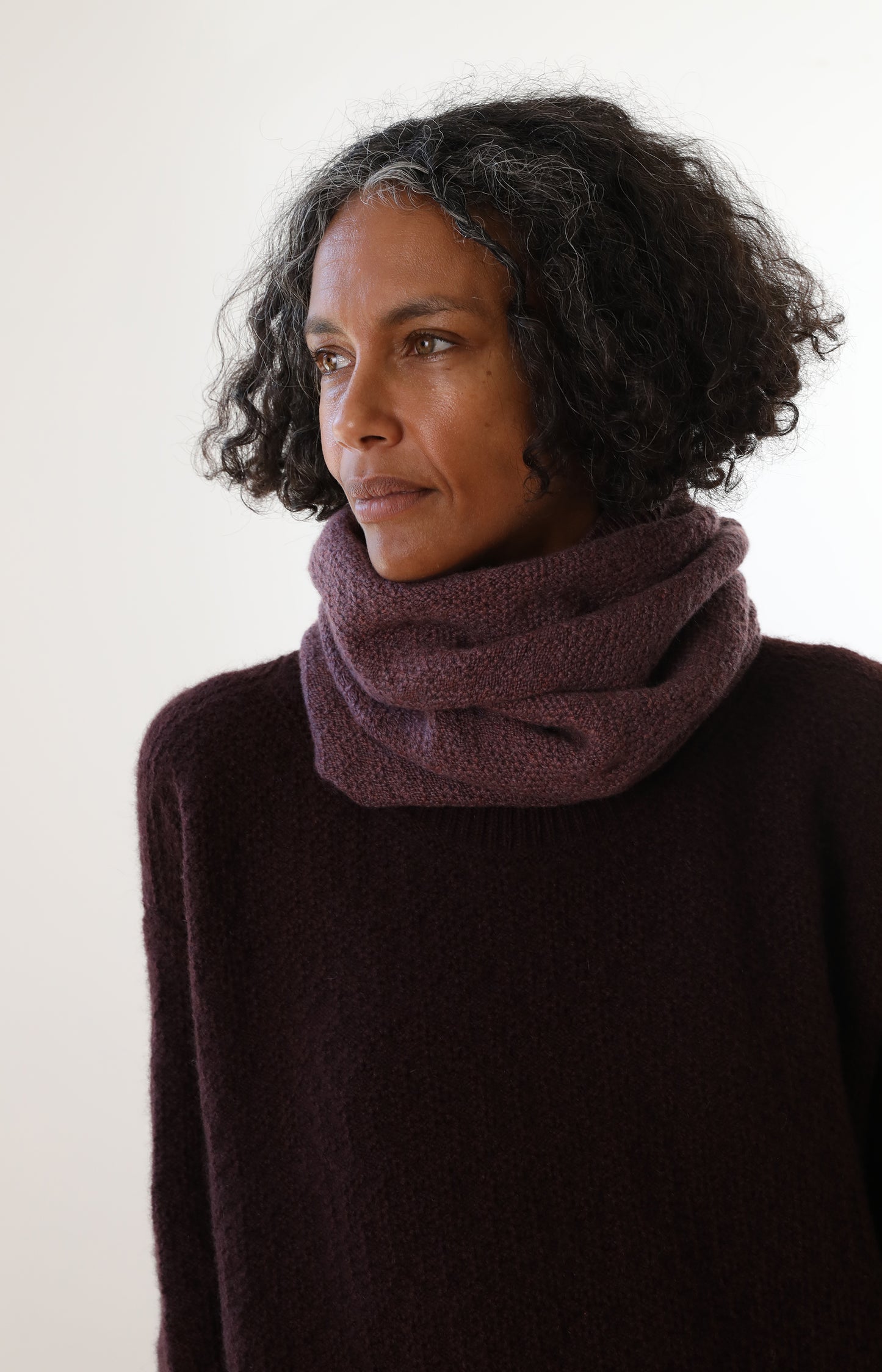 Mauve Cashmere Tube Scarf