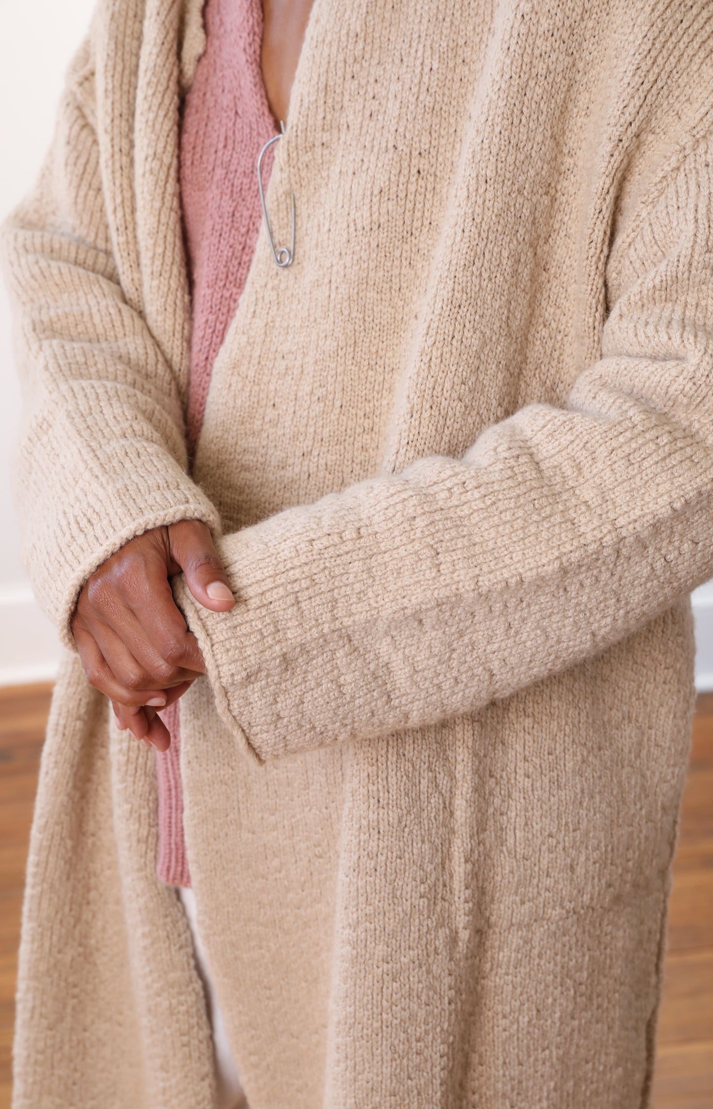 Albino Camel Long Cardigan