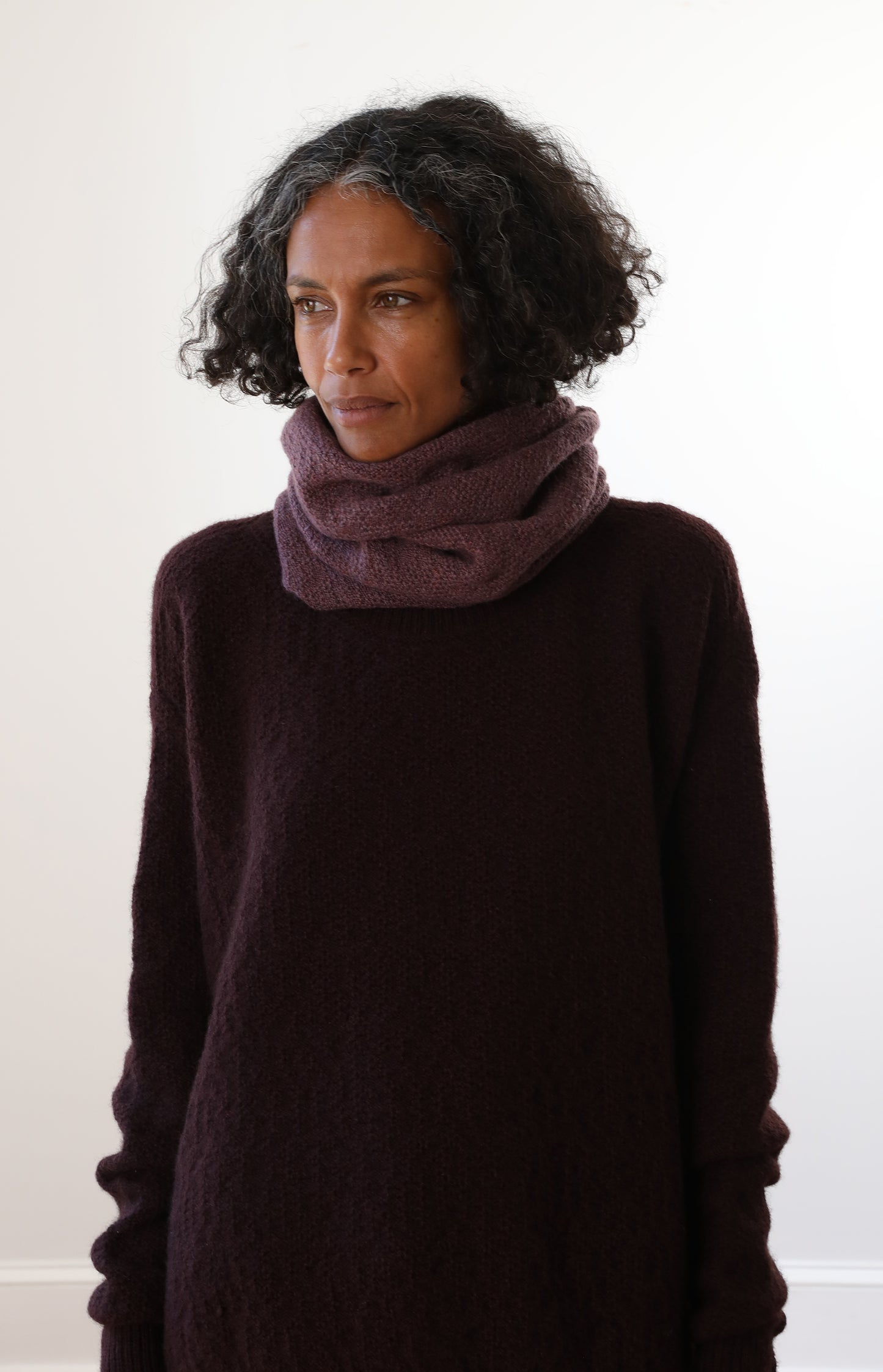 Mauve Cashmere Tube Scarf