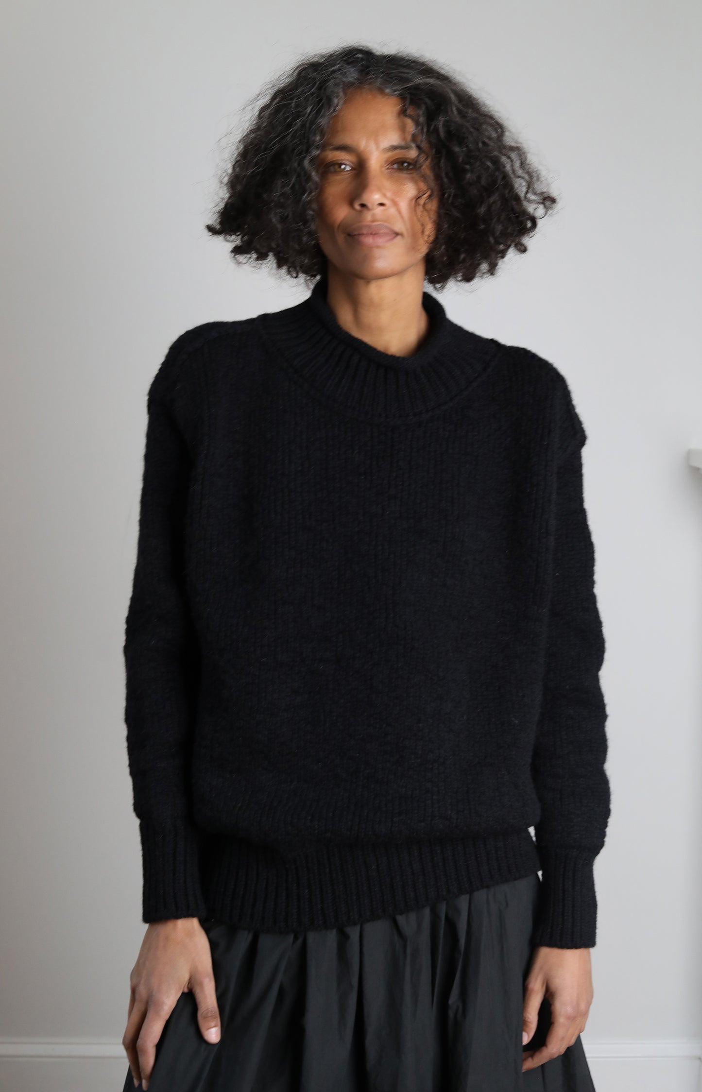 Black Mock Neck Pullover