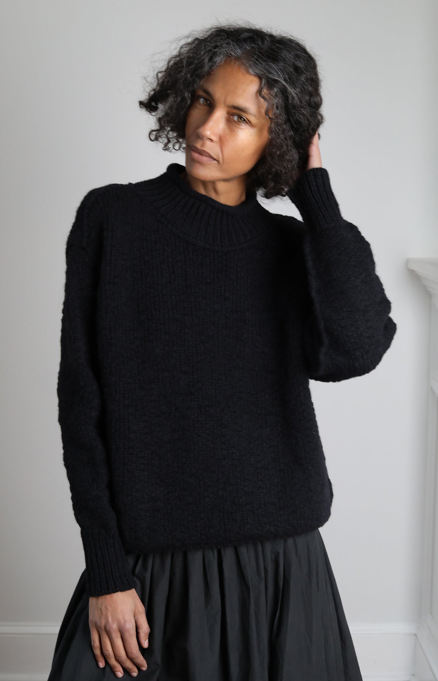 Black Mock Neck Pullover