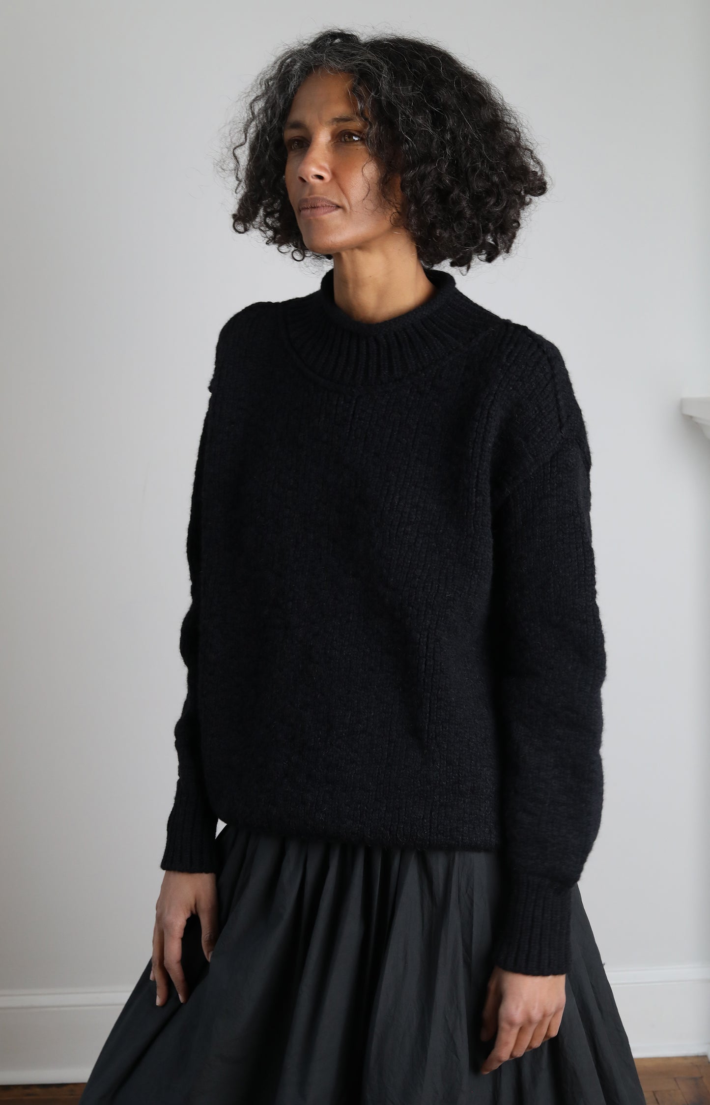 Black Mock Neck Pullover