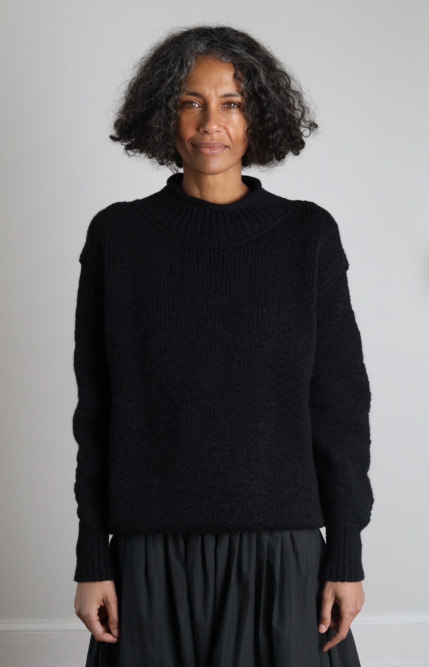 Black Mock Neck Pullover